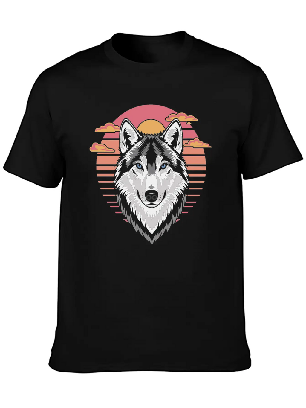 Majestic Wolf At Sunset With Bold Colors Breathable Soft Cotton T-Shirt – Timeless Casual Look