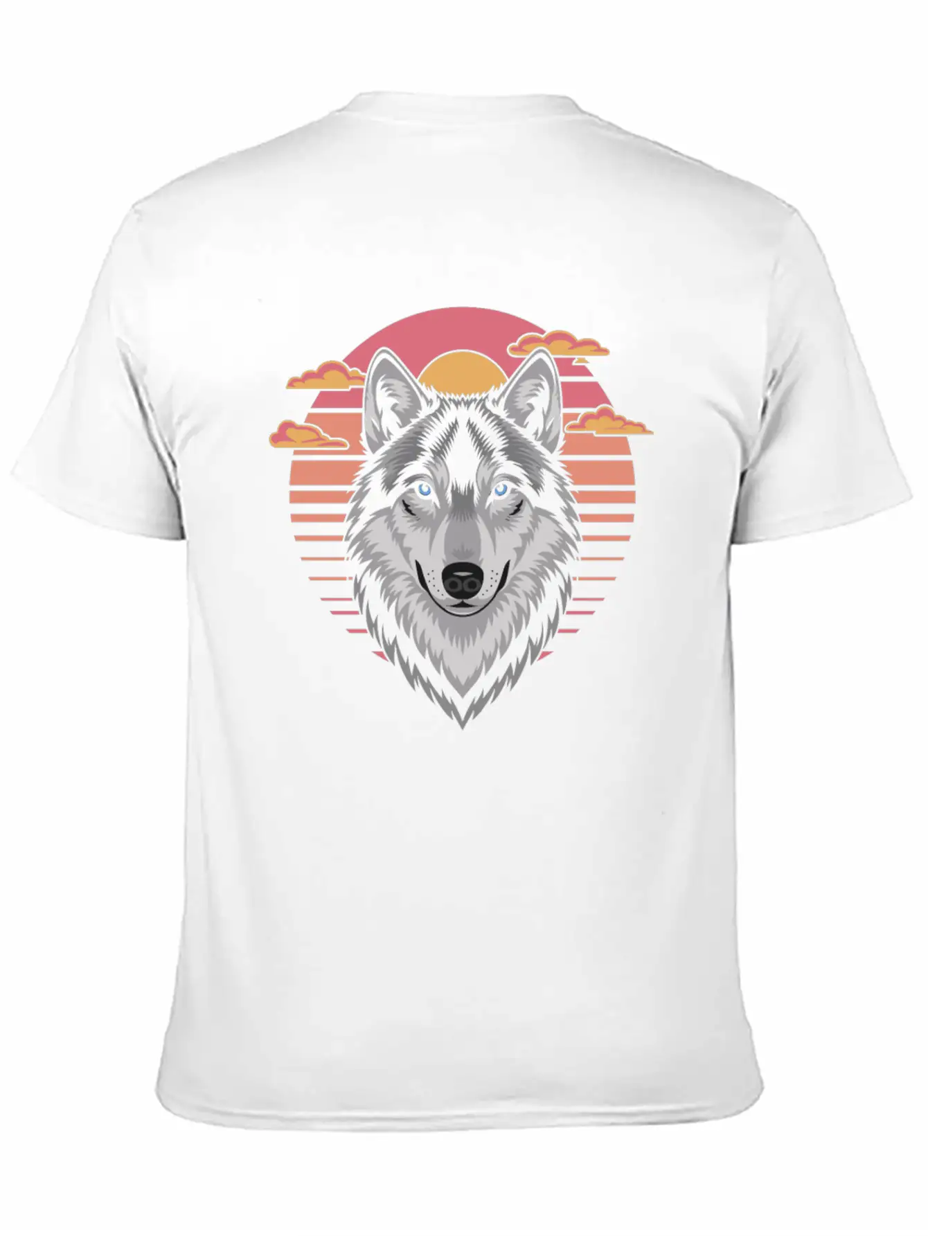 Majestic Wolf At Sunset With Bold Colors Breathable Soft Cotton T-Shirt – Timeless Casual Look