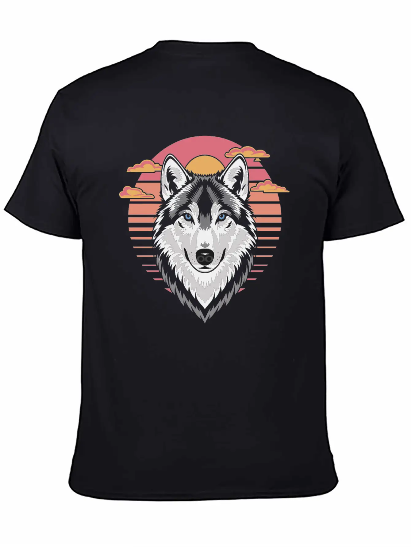 Majestic Wolf At Sunset With Bold Colors Breathable Soft Cotton T-Shirt – Timeless Casual Look