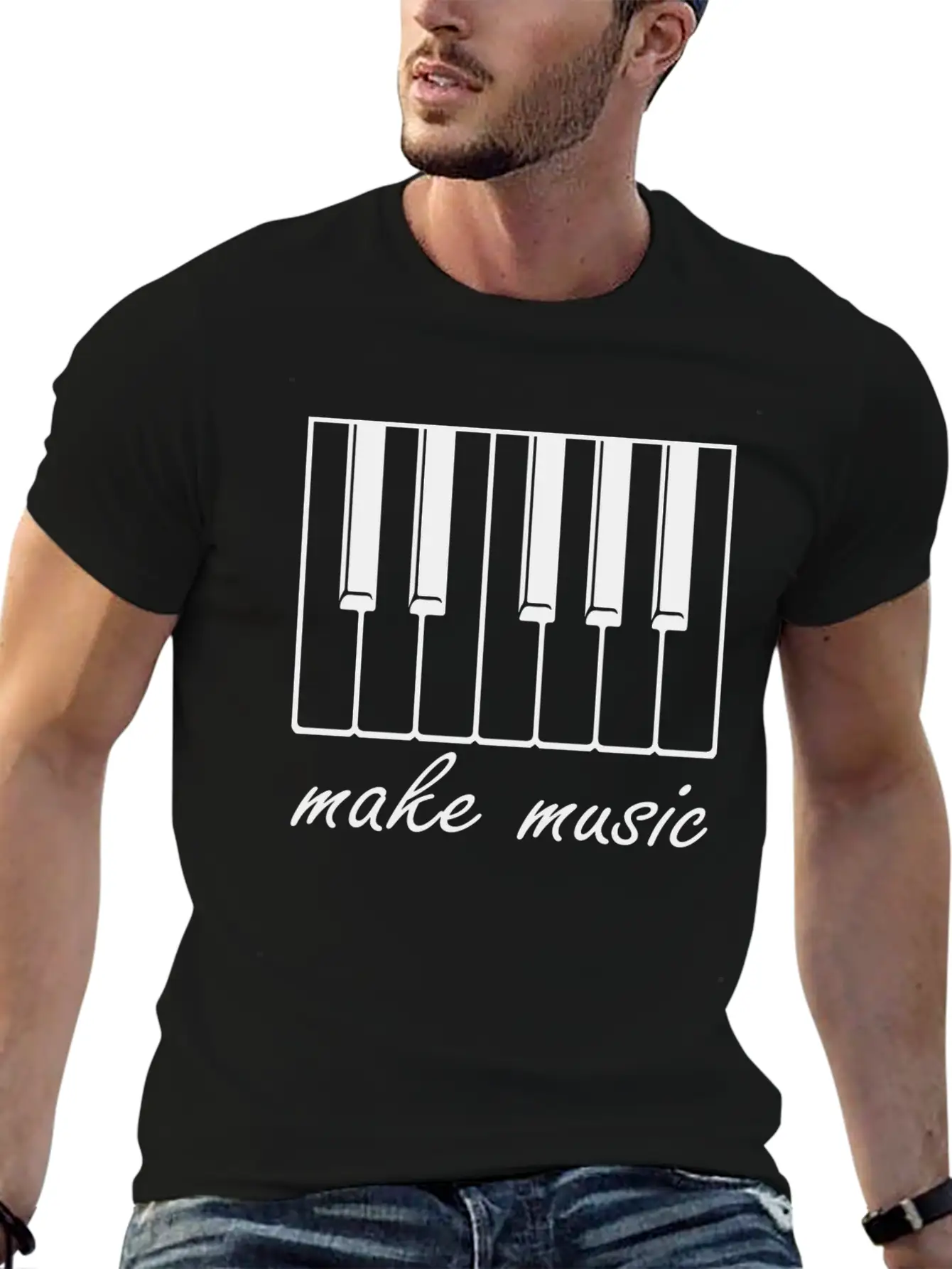 Make Music Band Gift Raving Concert Party Unisex Casual T-Shirt – Clean Design For Daily Comfort