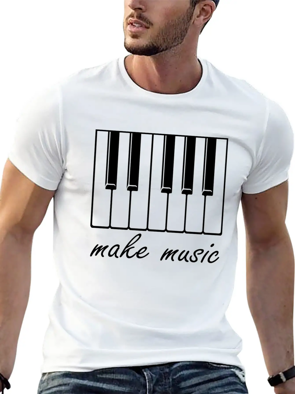 Make Music Band Gift Raving Concert Party Unisex Casual T-Shirt – Clean Design For Daily Comfort