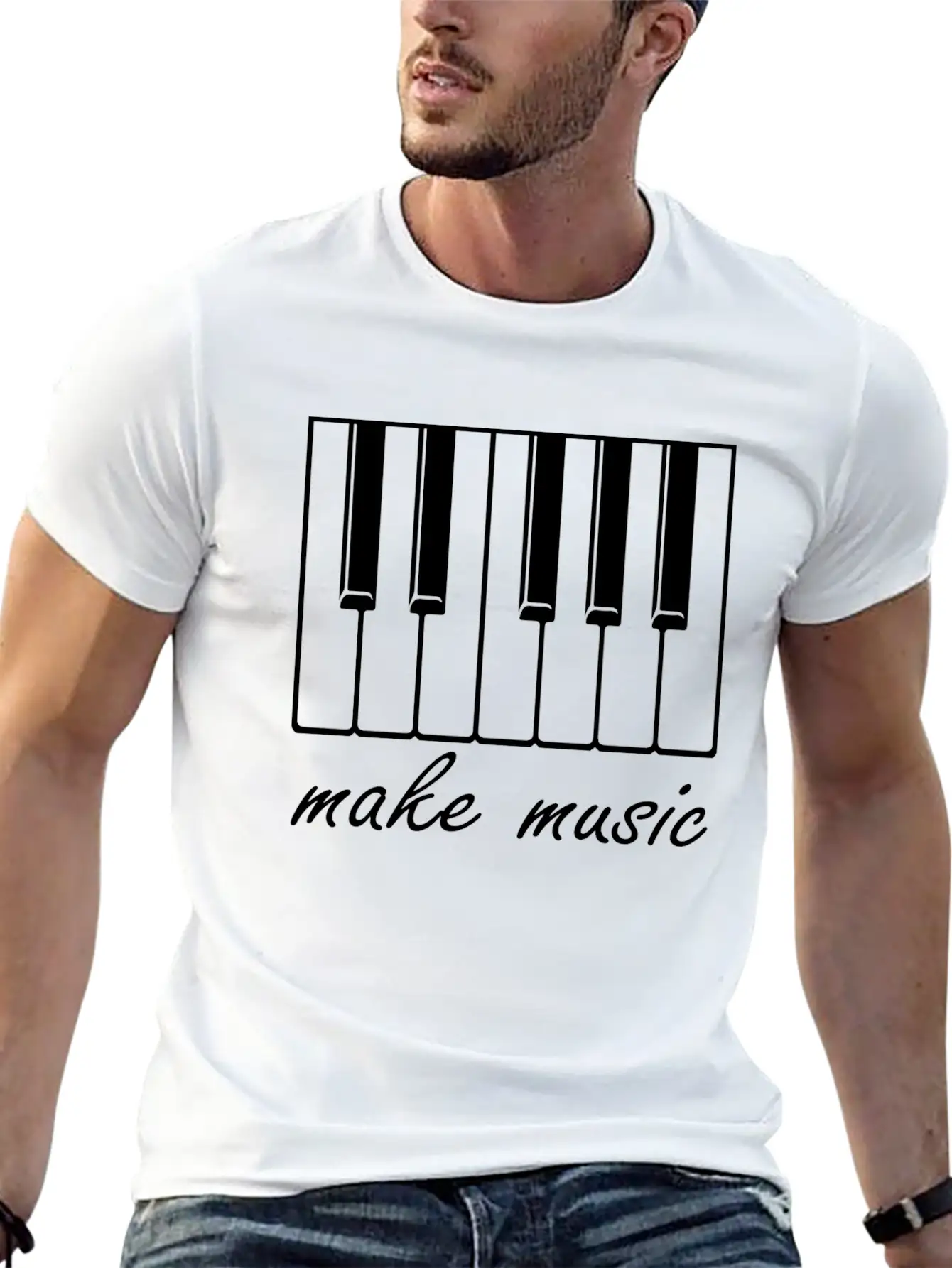 Make Music Band Gift Raving Concert Party Unisex Casual T-Shirt – Clean Design For Daily Comfort