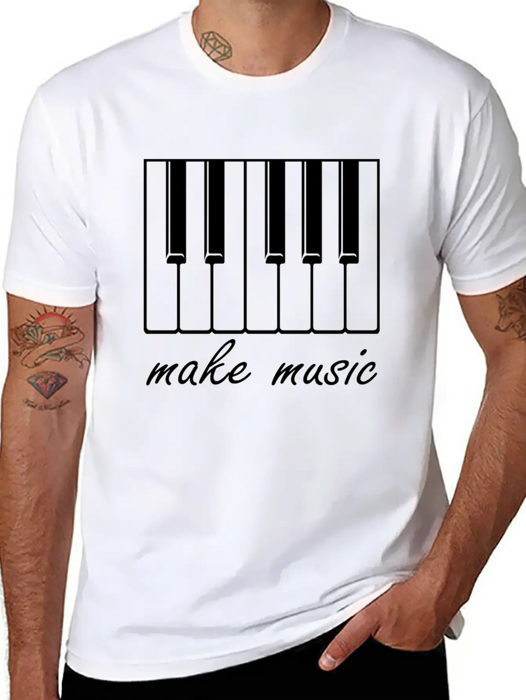 Make Music Band Gift Raving Concert Party Unisex Casual T-Shirt – Clean Design For Daily Comfort
