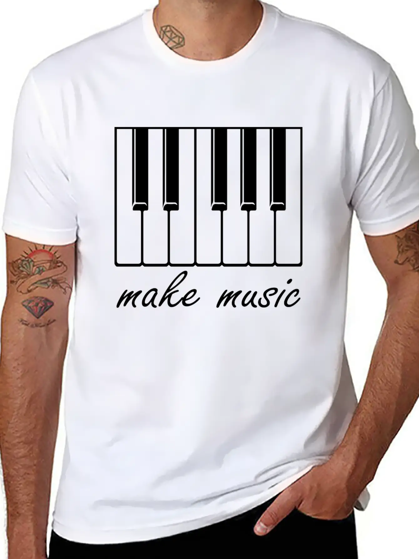 Make Music Band Gift Raving Concert Party Unisex Casual T-Shirt – Clean Design For Daily Comfort