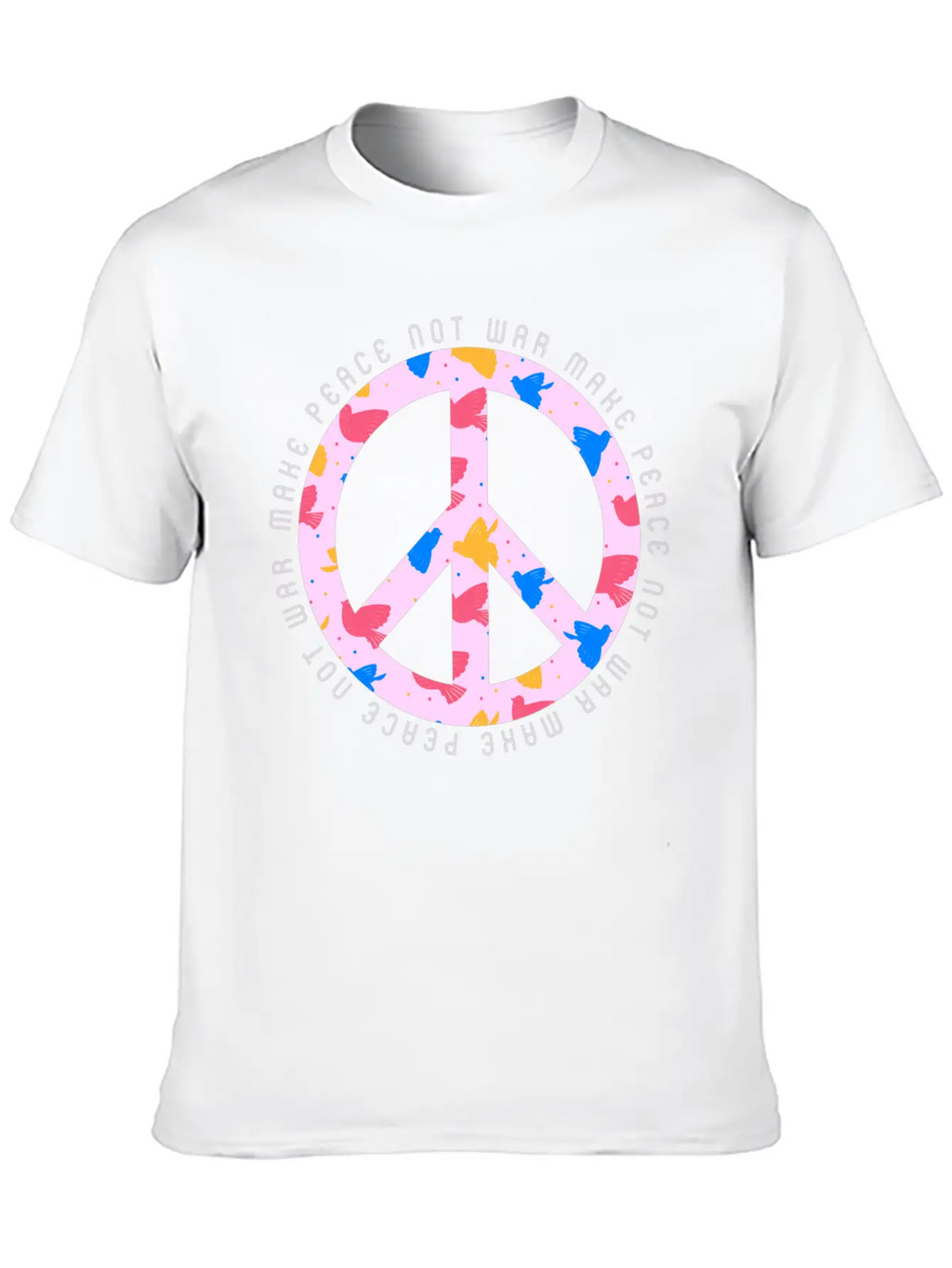 Make Peace Not War - Peace Sign Logo Casual Graphic T-Shirt – Simple And Comfortable Daily Wear