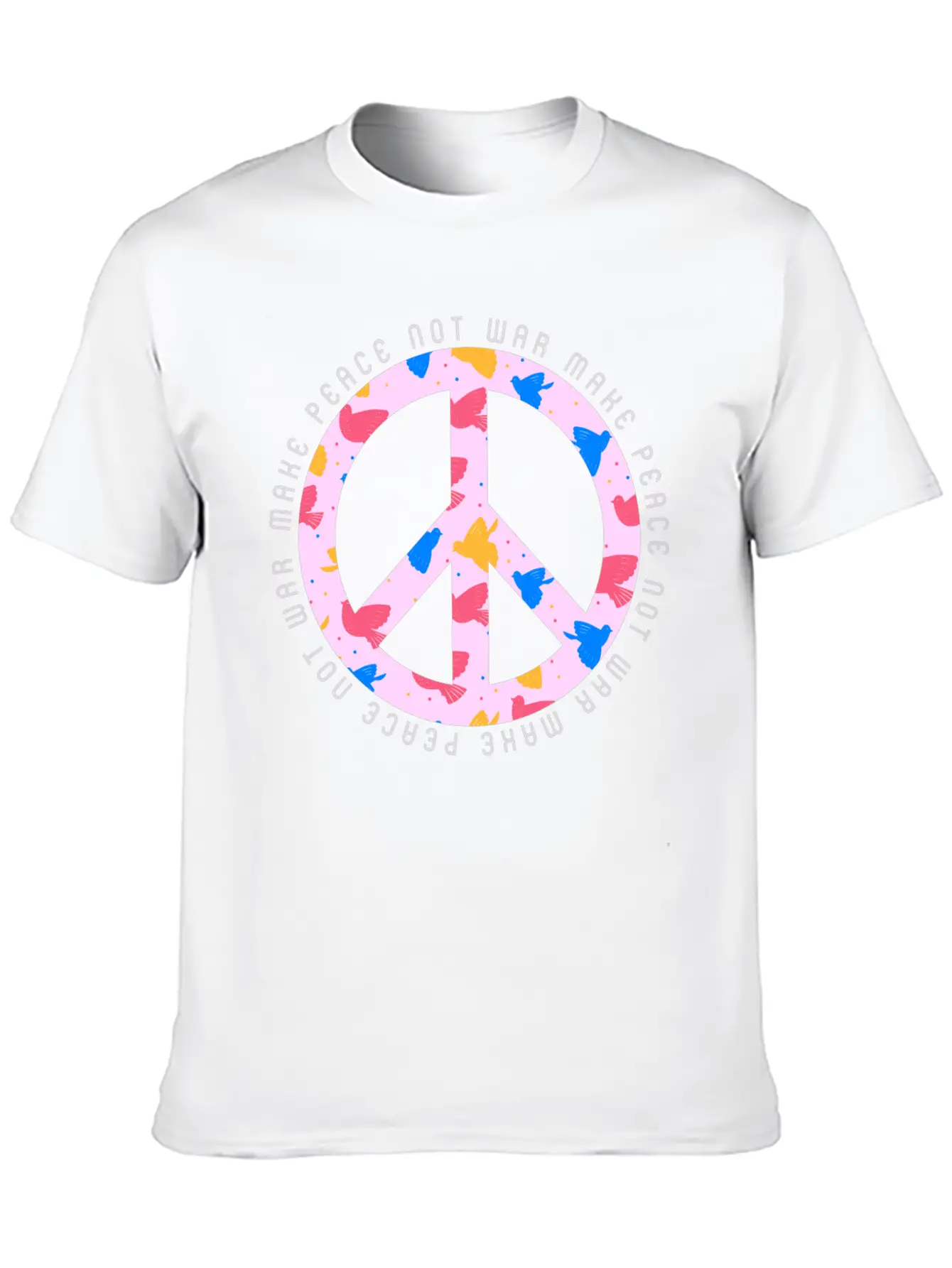 Make Peace Not War - Peace Sign Logo Casual Graphic T-Shirt – Simple And Comfortable Daily Wear