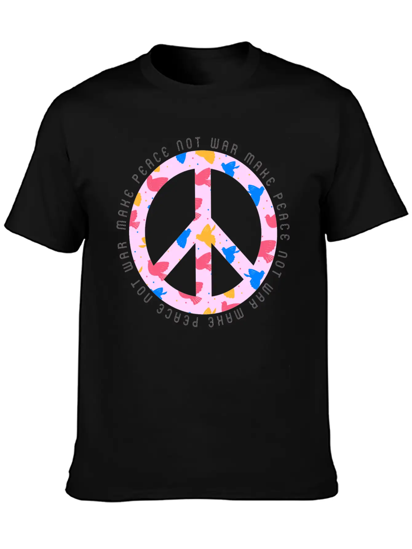 Make Peace Not War - Peace Sign Logo Casual Graphic T-Shirt – Simple And Comfortable Daily Wear