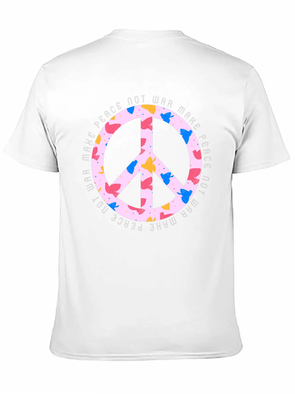 Make Peace Not War - Peace Sign Logo Casual Graphic T-Shirt – Simple And Comfortable Daily Wear