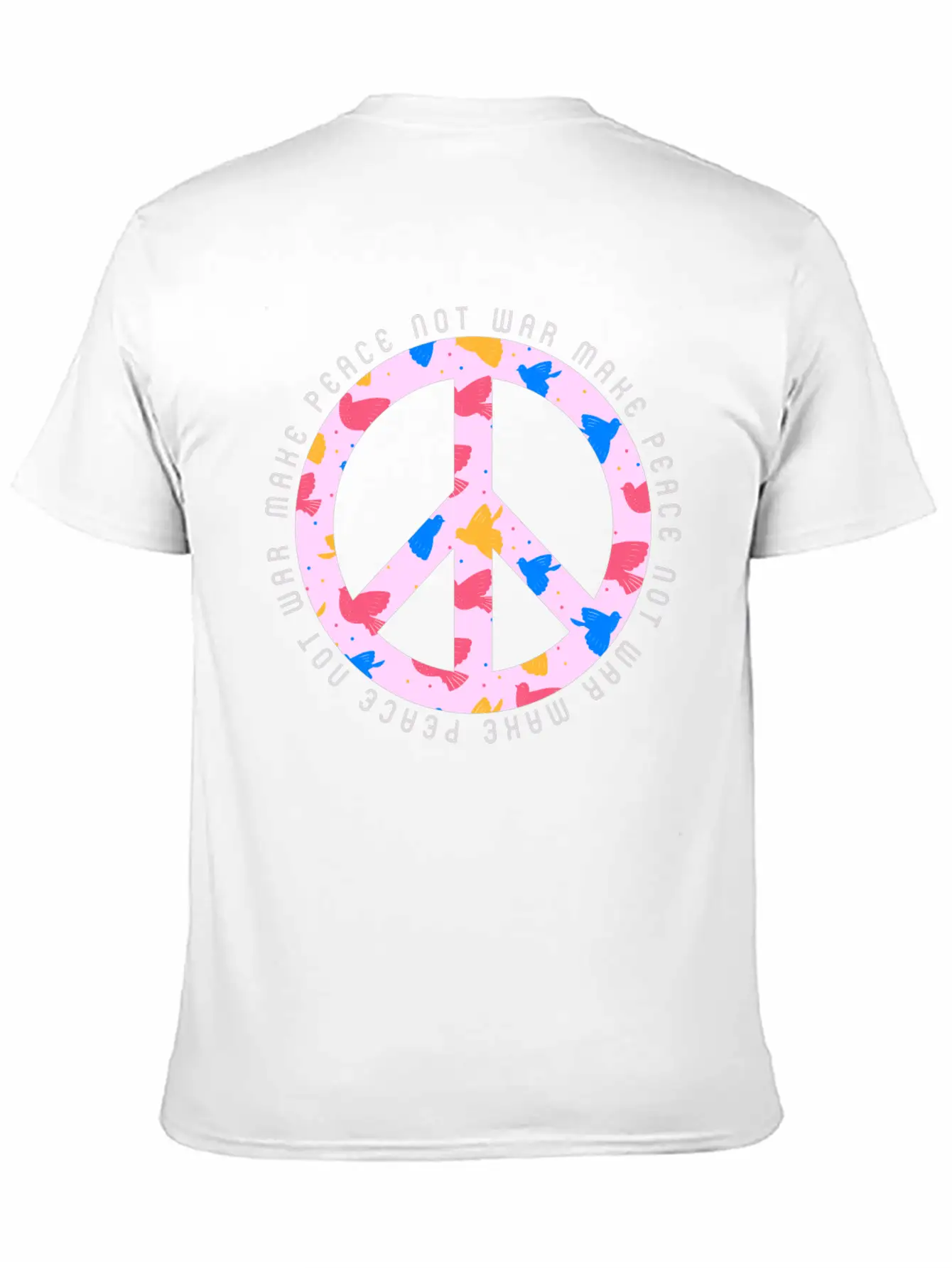 Make Peace Not War - Peace Sign Logo Casual Graphic T-Shirt – Simple And Comfortable Daily Wear
