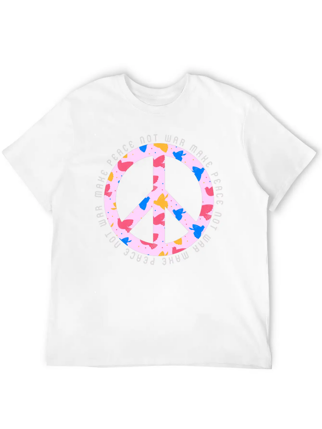 Make Peace Not War - Peace Sign Logo Casual Graphic T-Shirt – Simple And Comfortable Daily Wear