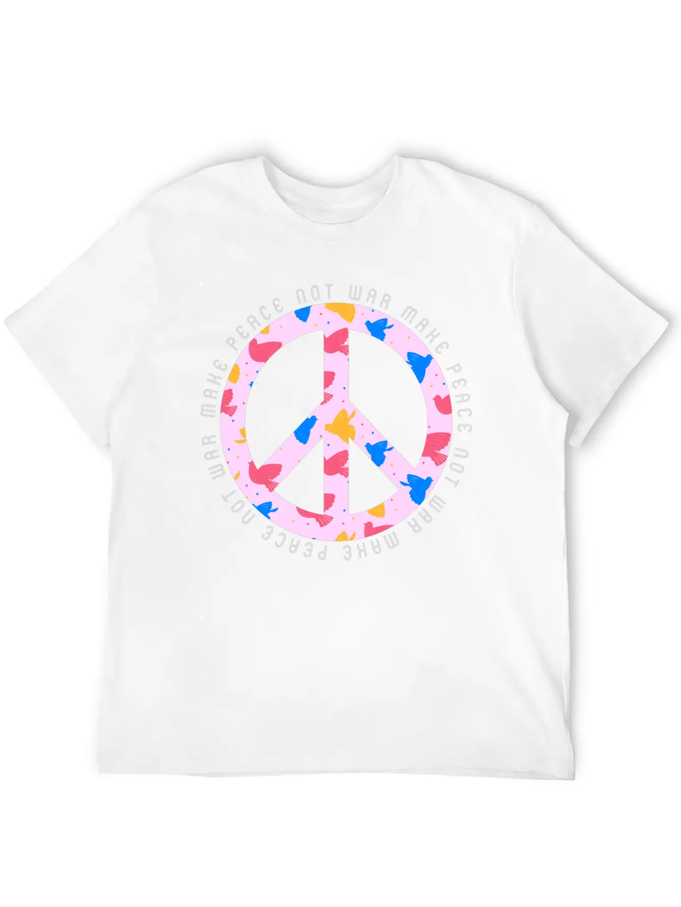 Make Peace Not War - Peace Sign Logo Casual Graphic T-Shirt – Simple And Comfortable Daily Wear