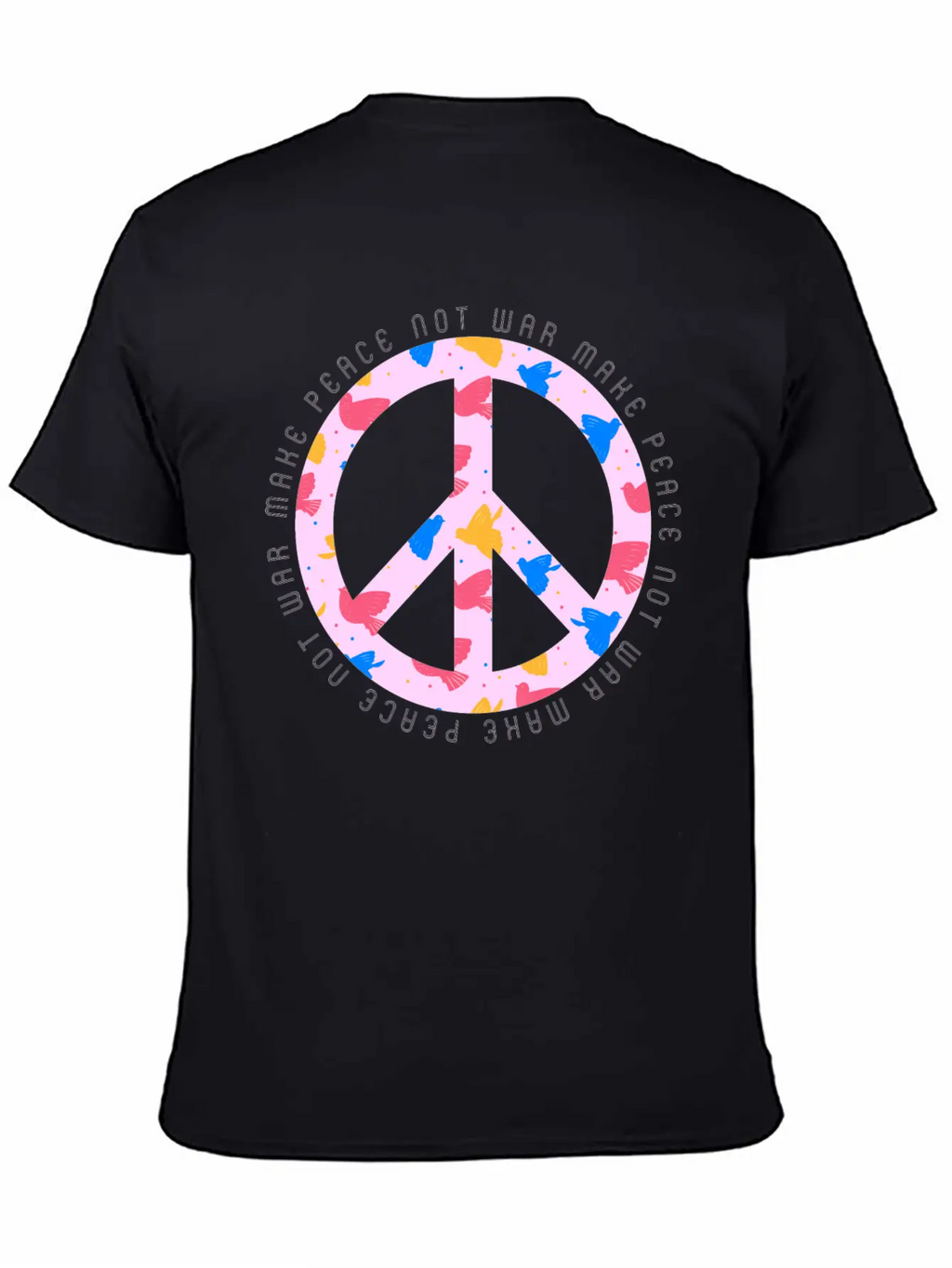 Make Peace Not War - Peace Sign Logo Casual Graphic T-Shirt – Simple And Comfortable Daily Wear