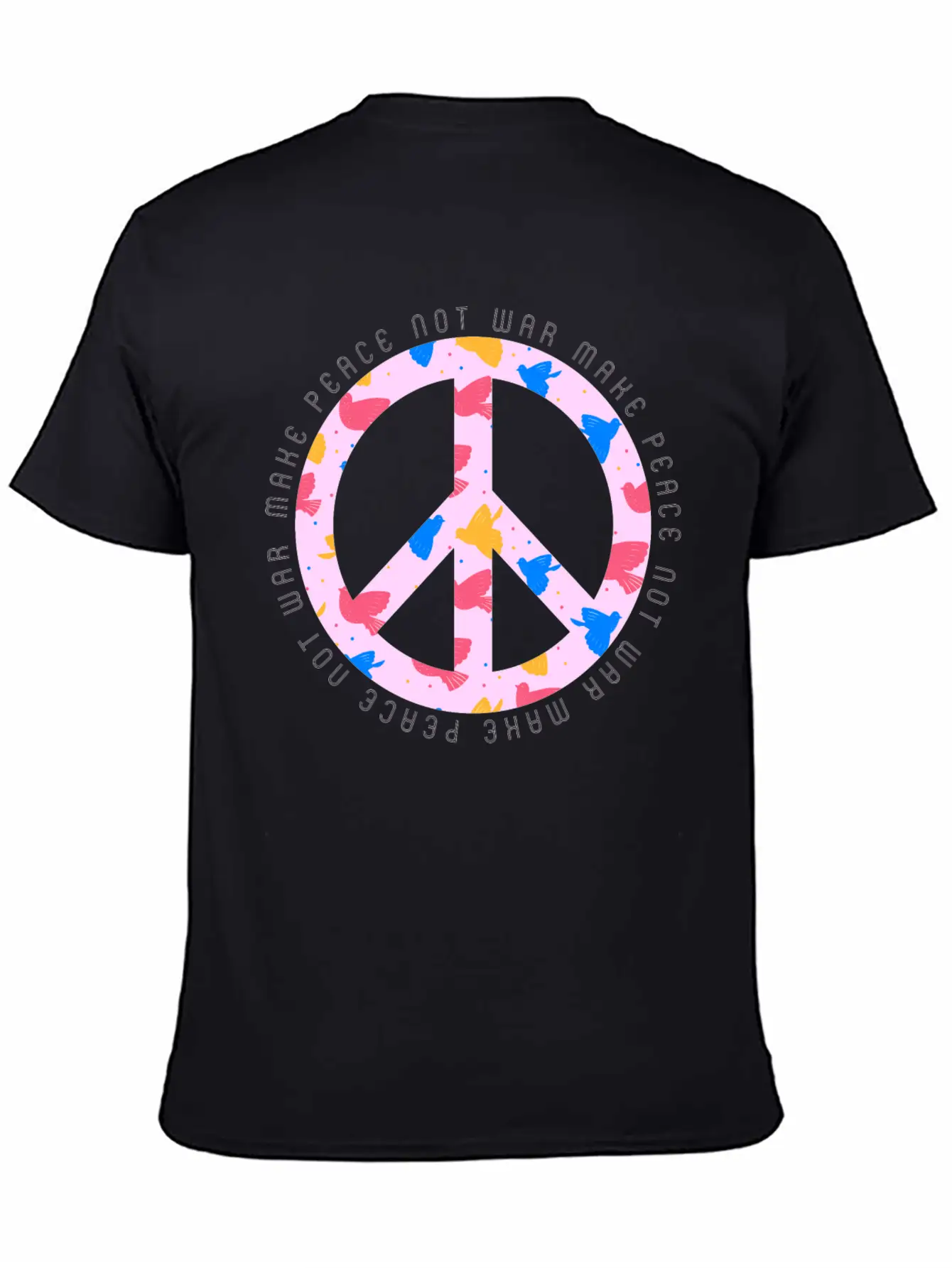 Make Peace Not War - Peace Sign Logo Casual Graphic T-Shirt – Simple And Comfortable Daily Wear