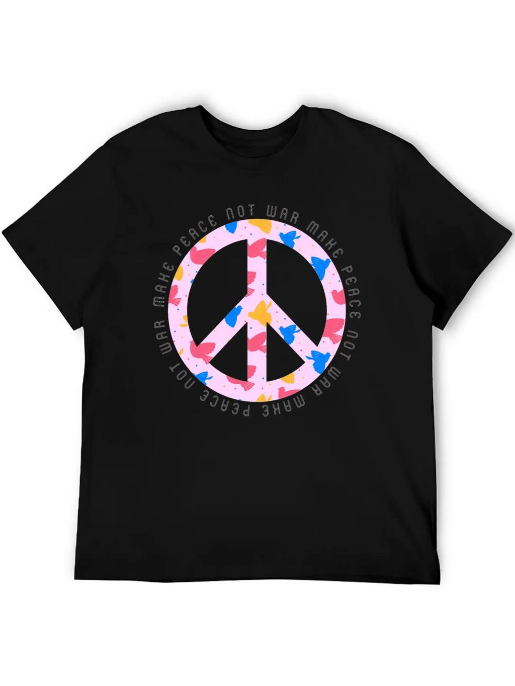 Make Peace Not War - Peace Sign Logo Casual Graphic T-Shirt – Simple And Comfortable Daily Wear