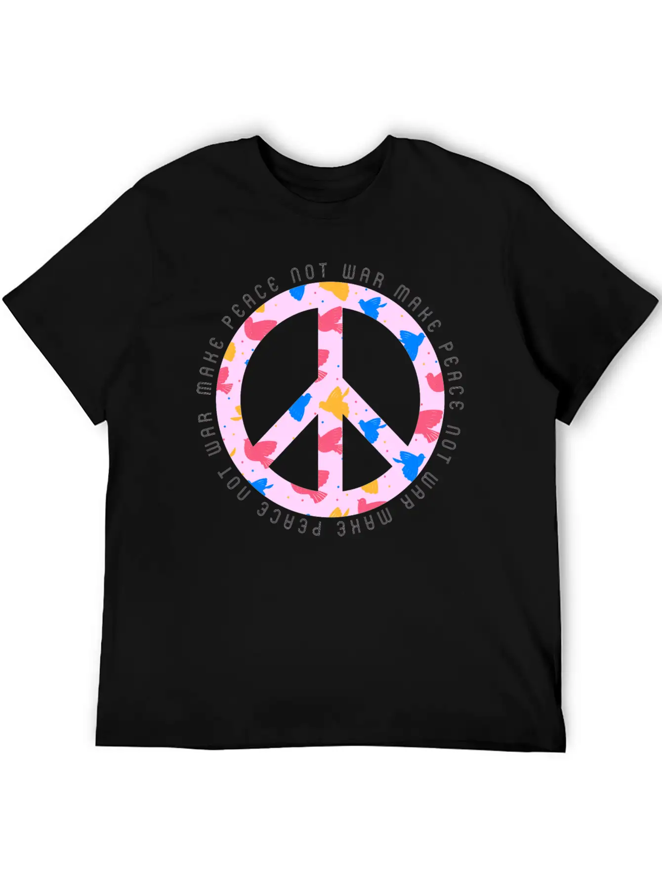 Make Peace Not War - Peace Sign Logo Casual Graphic T-Shirt – Simple And Comfortable Daily Wear