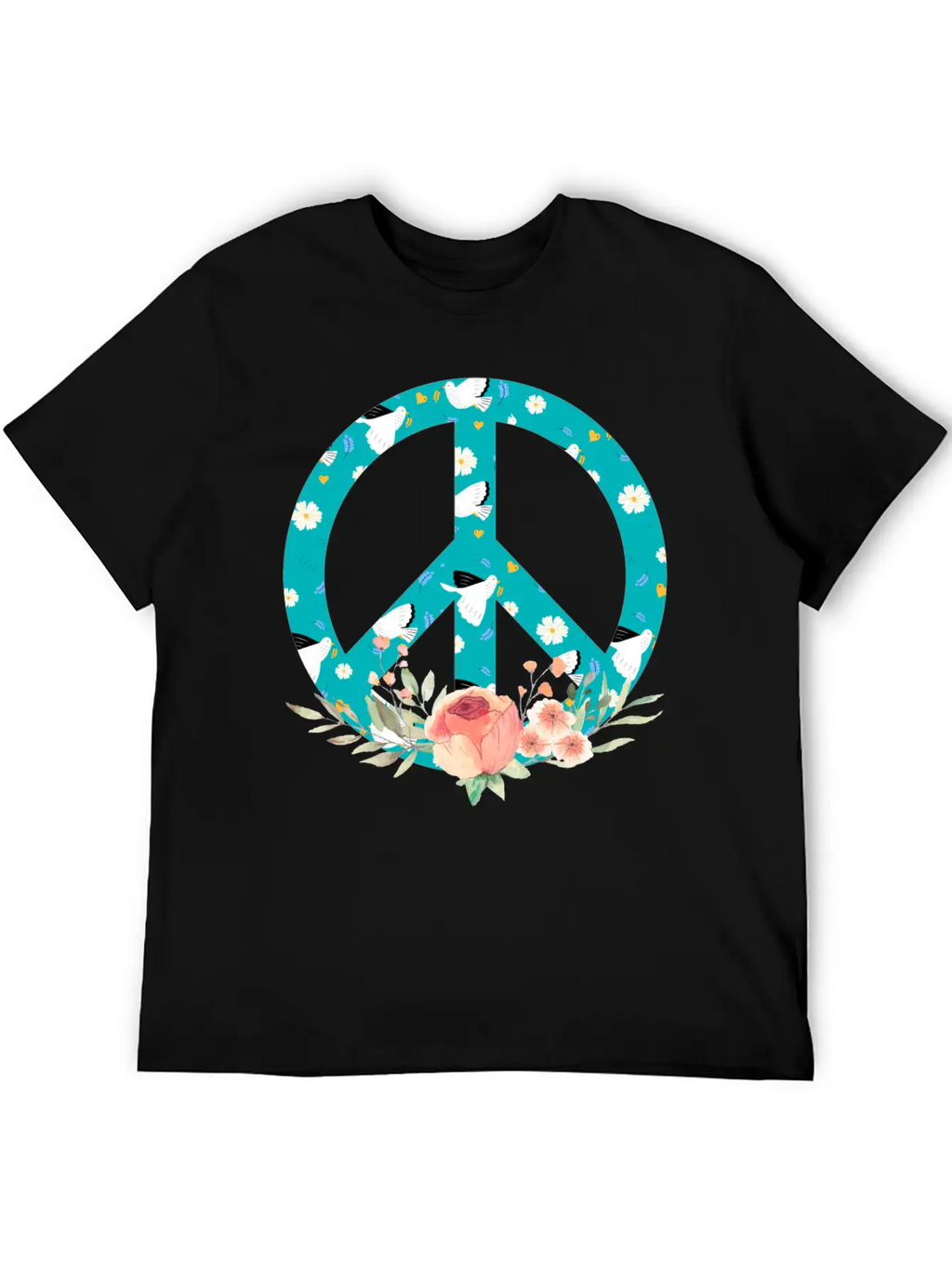 Make Peace Not War - Peace Sign Logo Unisex Short Sleeve Soft Cotton T-Shirt – Casual Everyday Wear
