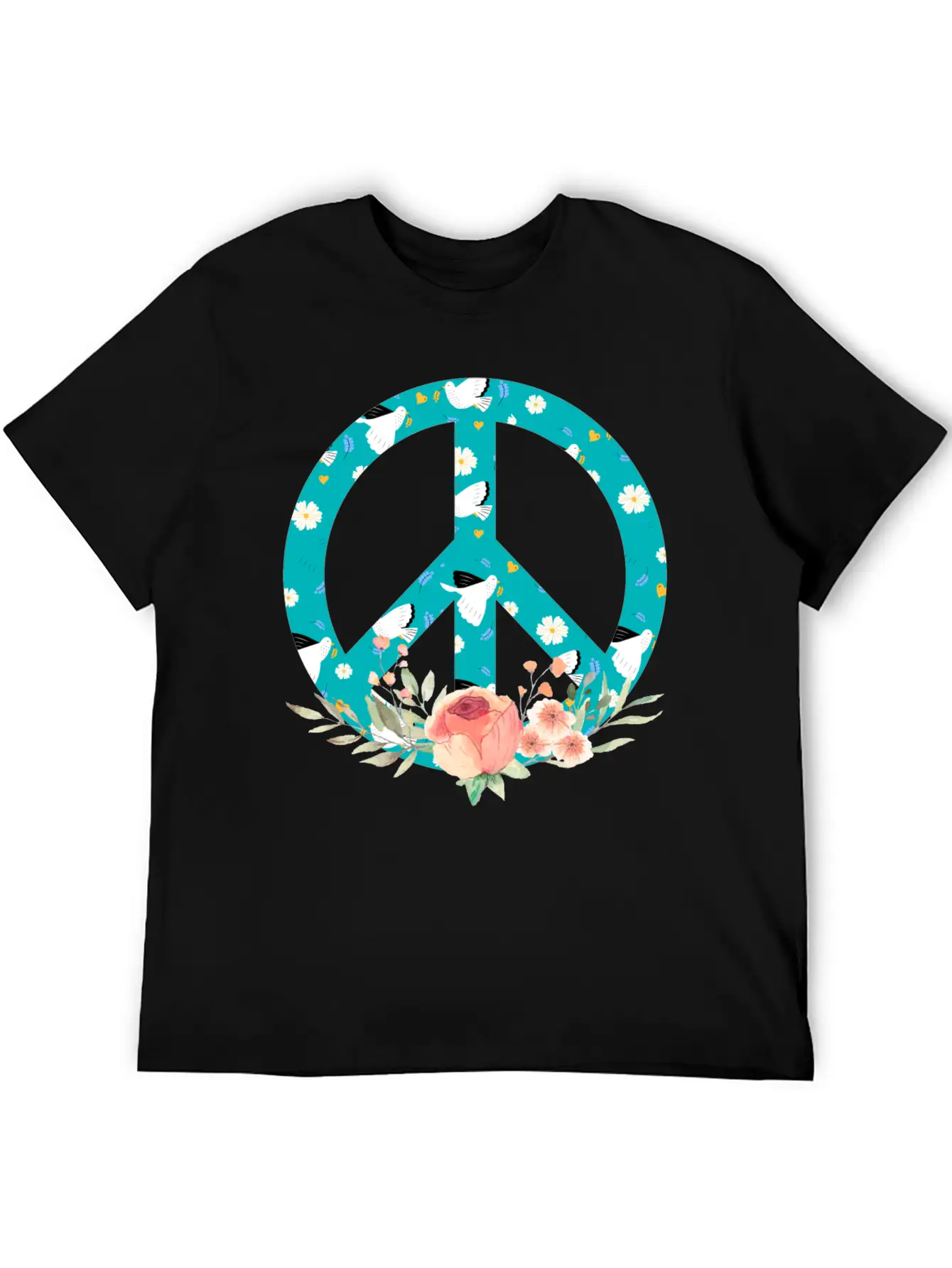 Make Peace Not War - Peace Sign Logo Unisex Short Sleeve Soft Cotton T-Shirt – Casual Everyday Wear