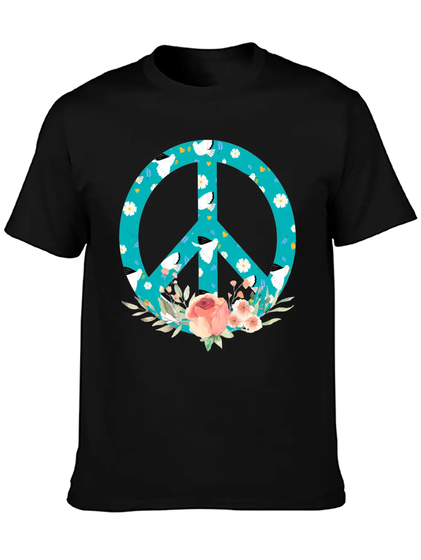 Make Peace Not War - Peace Sign Logo Unisex Short Sleeve Soft Cotton T-Shirt – Casual Everyday Wear