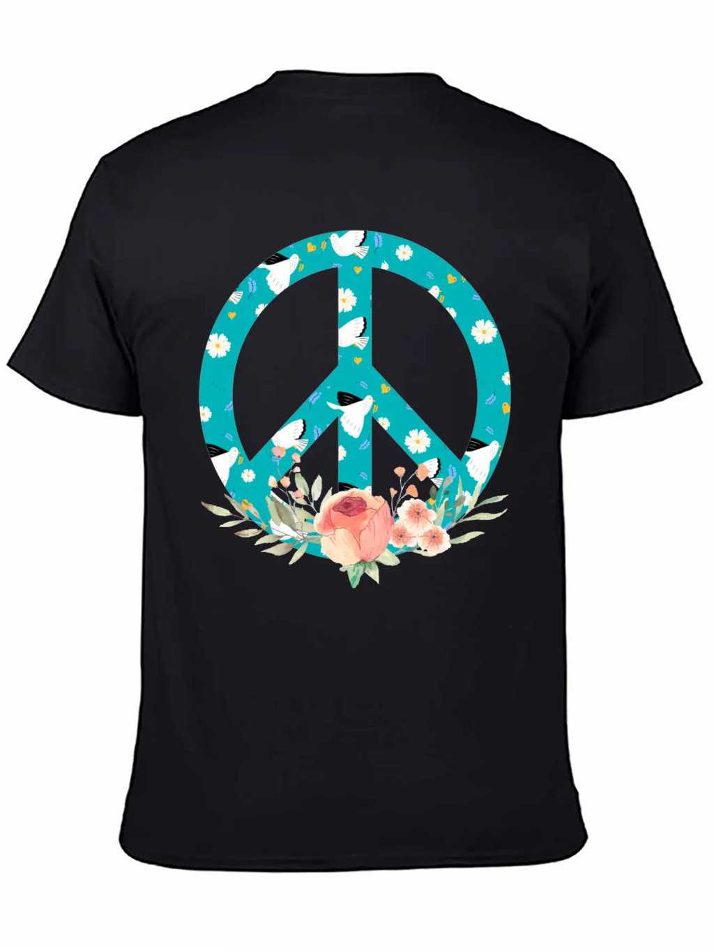 Make Peace Not War - Peace Sign Logo Unisex Short Sleeve Soft Cotton T-Shirt – Casual Everyday Wear