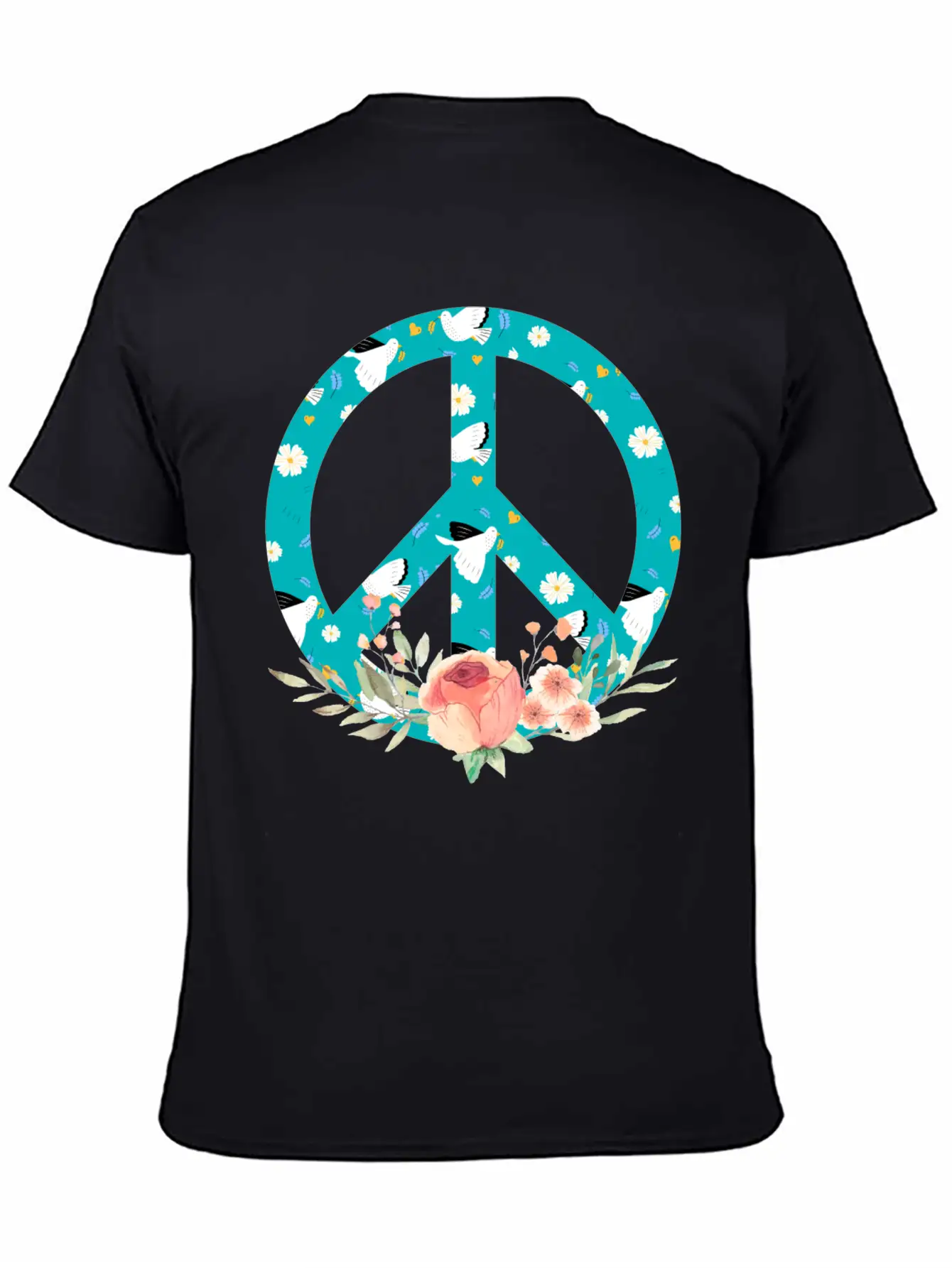 Make Peace Not War - Peace Sign Logo Unisex Short Sleeve Soft Cotton T-Shirt – Casual Everyday Wear