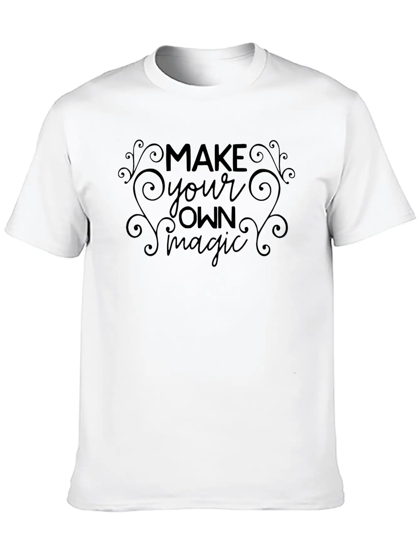 Make Your Own Magic Motivation Quote Design Casual Graphic T-Shirt – Simple And Comfortable Daily Wear