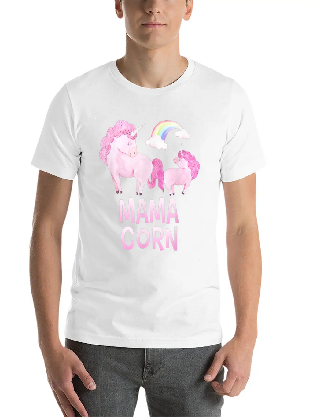Mama Corn Greek Mom Unicorn Baby Shower T Shirt Stylish Everyday T-Shirt – Unisex Basic Cotton Tee