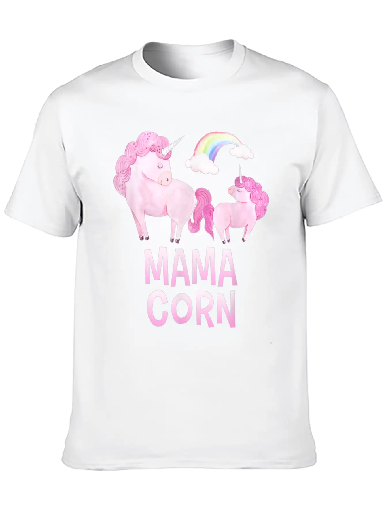 Mama Corn Greek Mom Unicorn Baby Shower T Shirt Stylish Everyday T-Shirt – Unisex Basic Cotton Tee
