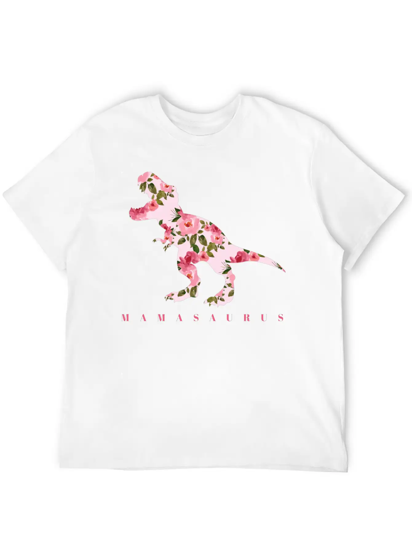 Mamasaurus With Cute Floral Dinosaur Unisex Casual T-Shirt – Clean Design For Daily Comfort