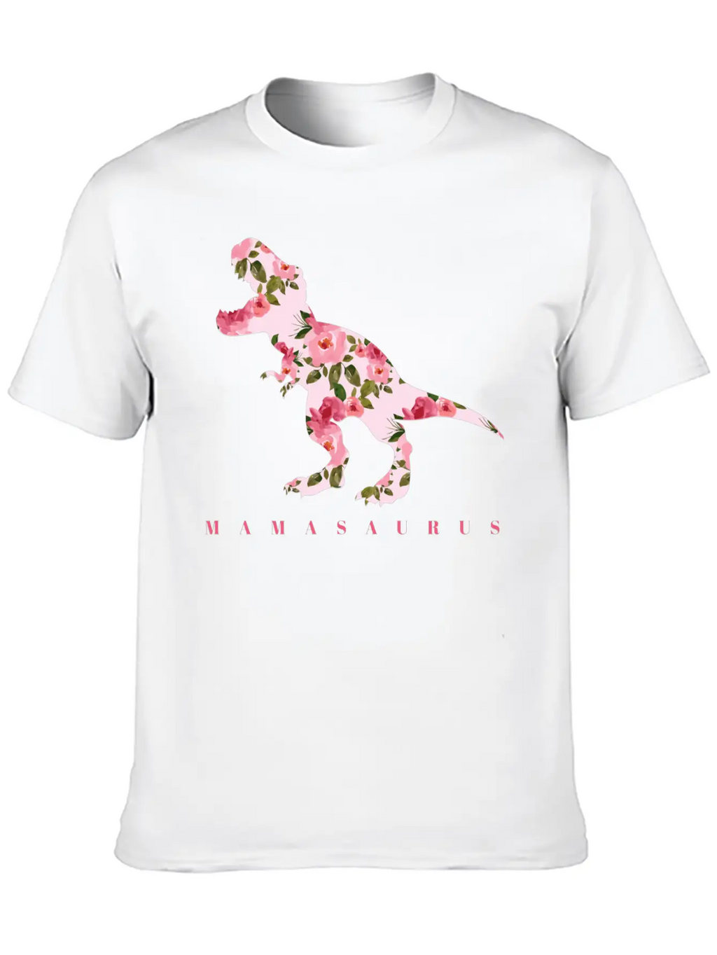 Mamasaurus With Cute Floral Dinosaur Unisex Casual T-Shirt – Clean Design For Daily Comfort