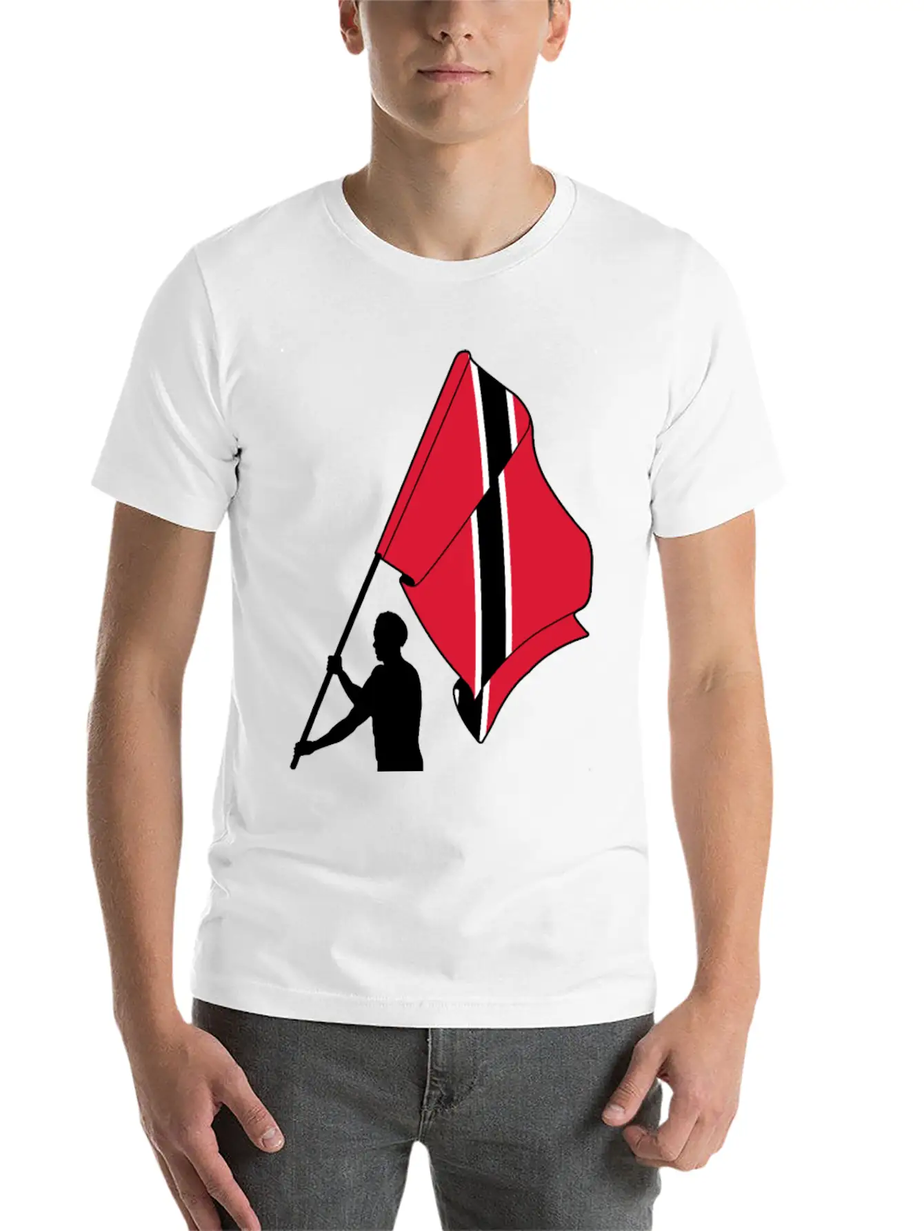 Man Flag Trinidad Tobago, Casual Graphic T-Shirt – Simple And Comfortable Daily Wear