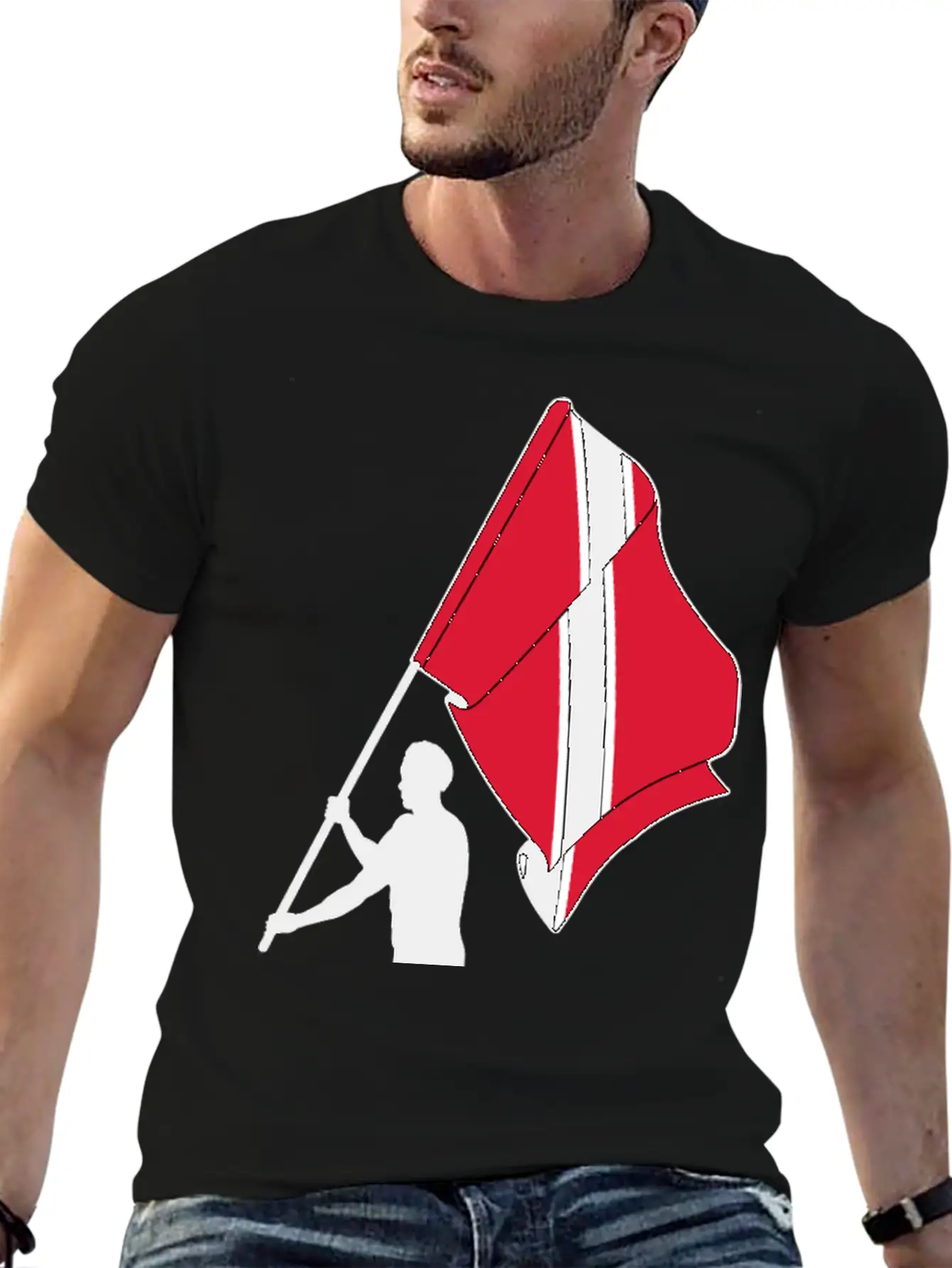 Man Flag Trinidad Tobago, Casual Graphic T-Shirt – Simple And Comfortable Daily Wear
