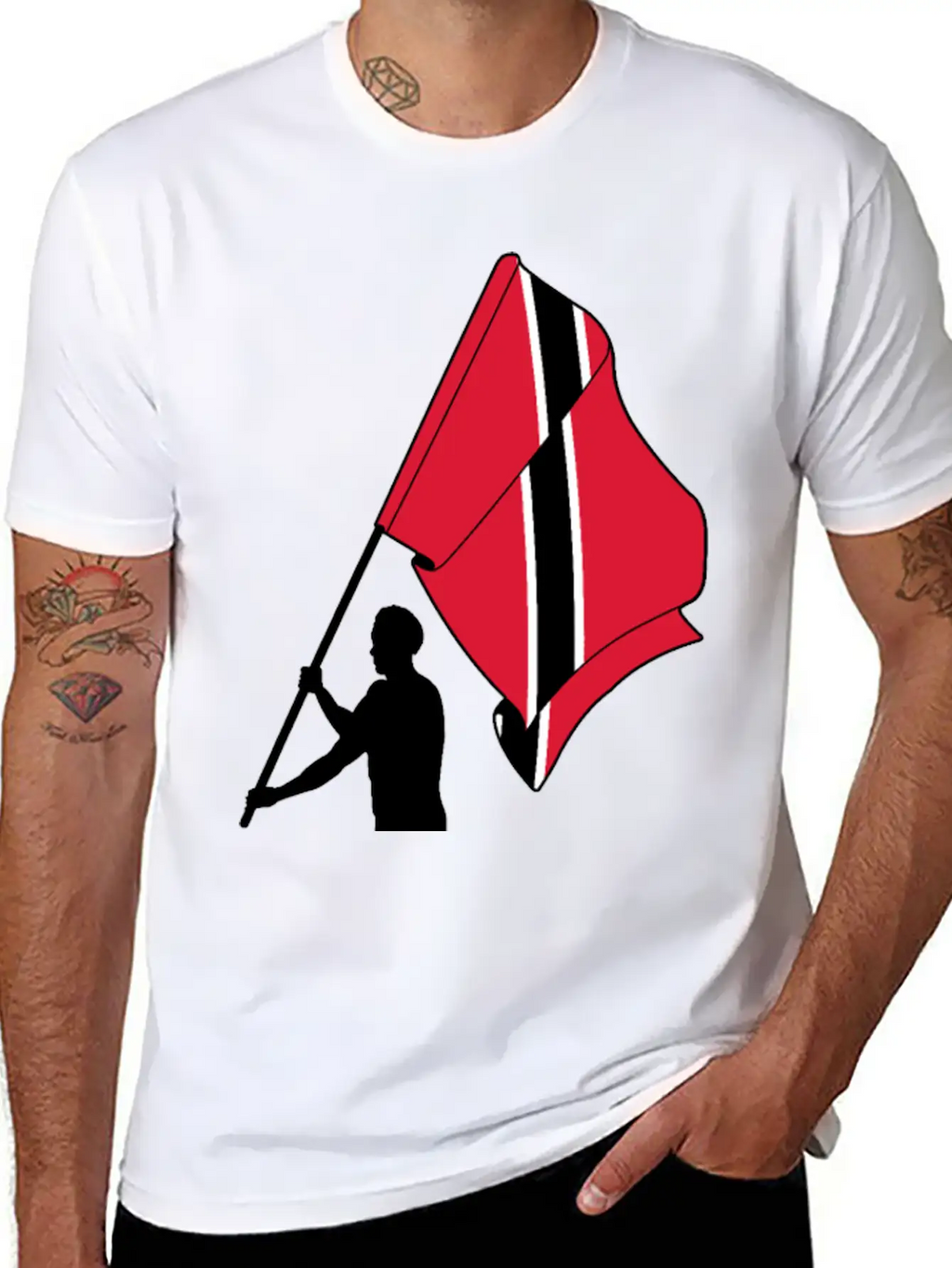 Man Flag Trinidad Tobago, Casual Graphic T-Shirt – Simple And Comfortable Daily Wear