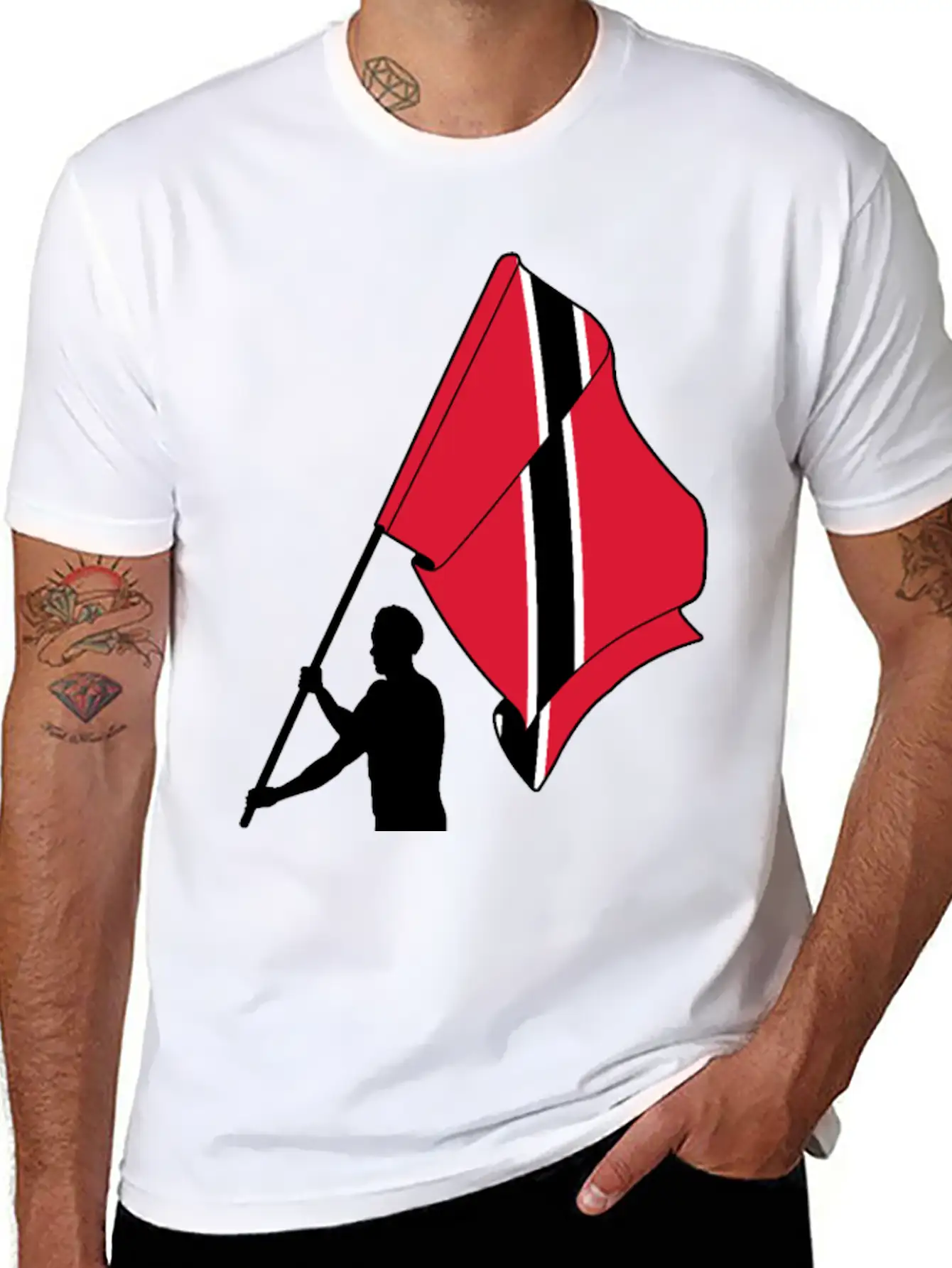 Man Flag Trinidad Tobago, Casual Graphic T-Shirt – Simple And Comfortable Daily Wear