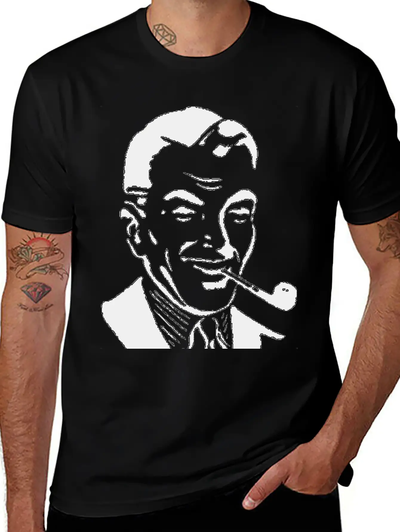 Man Smoking Pipe Breathable Graphic T-Shirt – Perfect For Casual Days