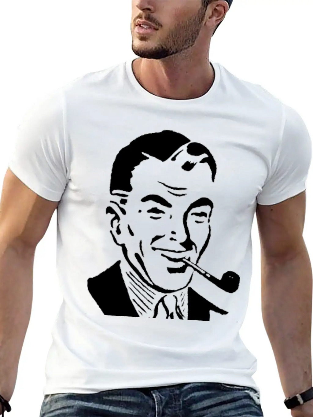 Man Smoking Pipe Breathable Graphic T-Shirt – Perfect For Casual Days