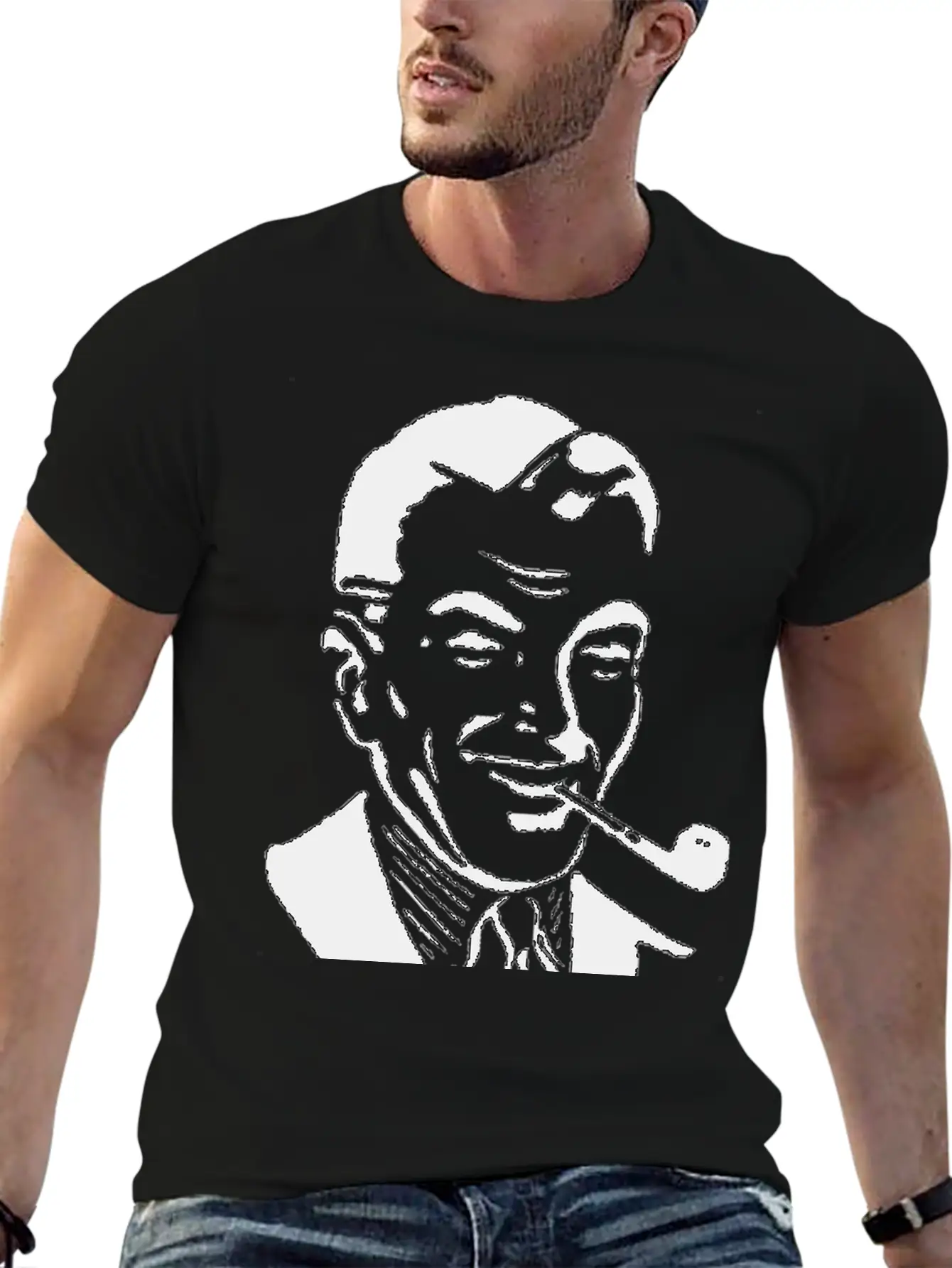 Man Smoking Pipe Breathable Graphic T-Shirt – Perfect For Casual Days
