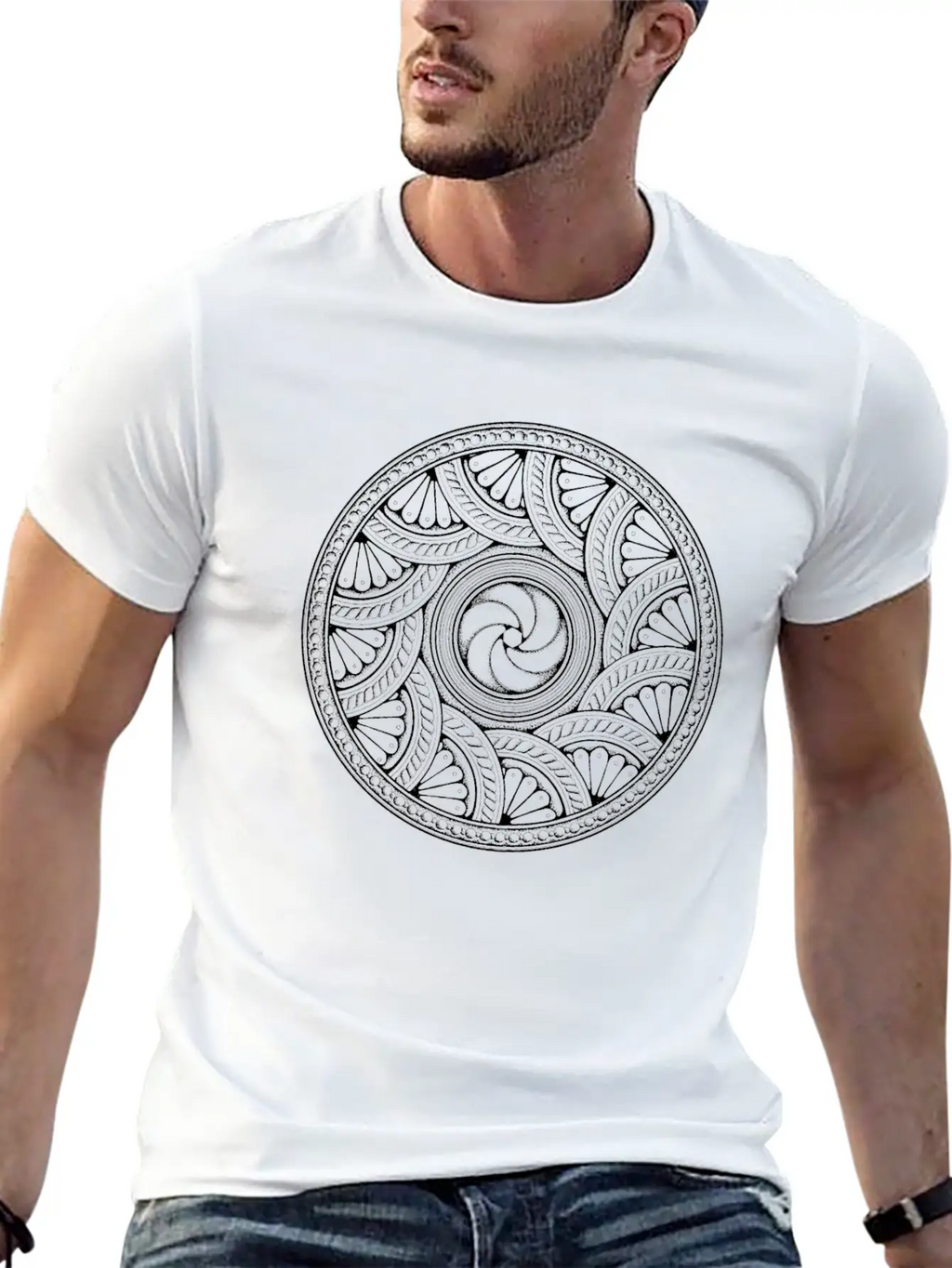 MANDALA 0050 Unisex Short Sleeve Soft Cotton T-Shirt – Casual Everyday Wear