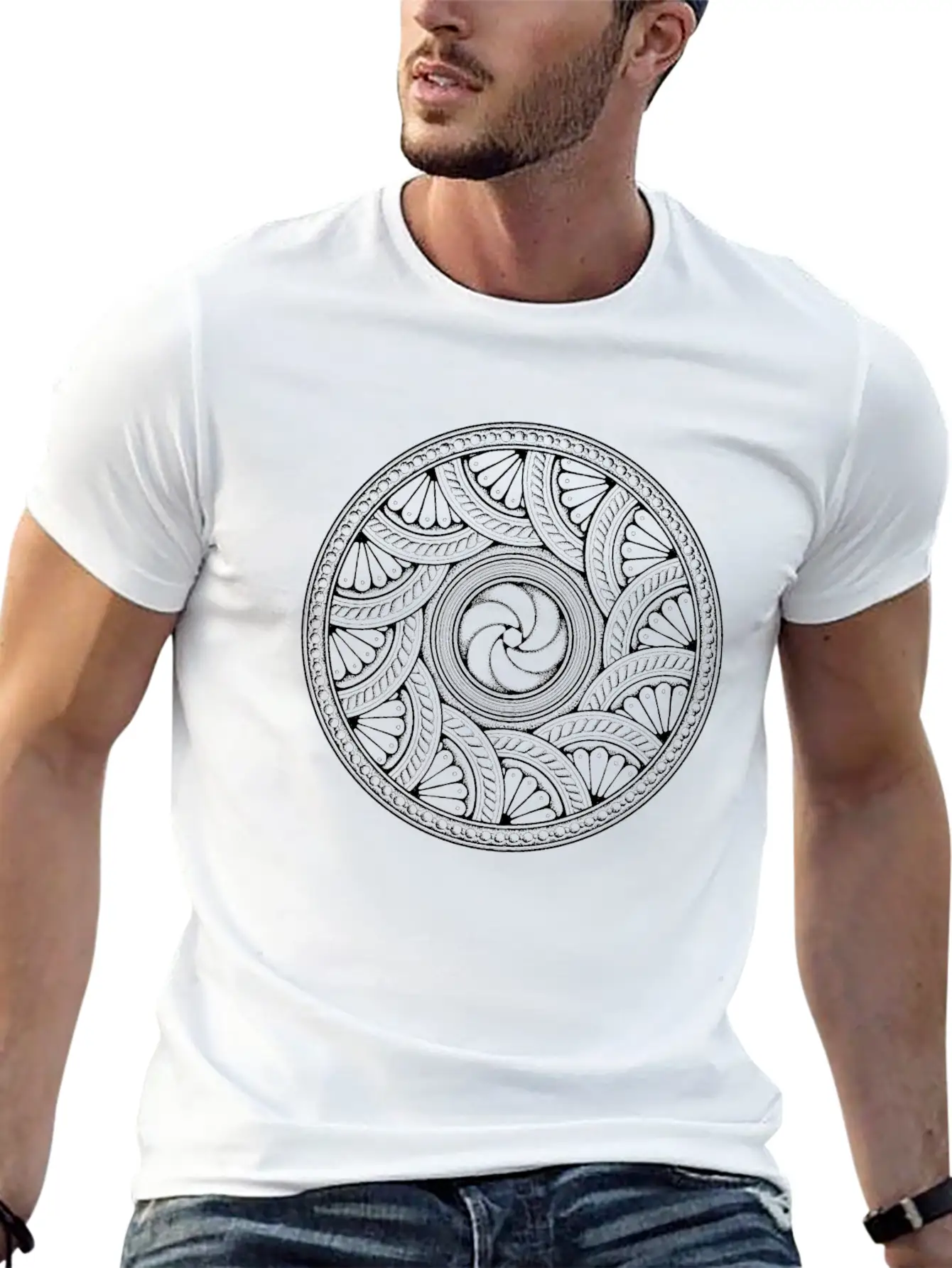 MANDALA 0050 Unisex Short Sleeve Soft Cotton T-Shirt – Casual Everyday Wear