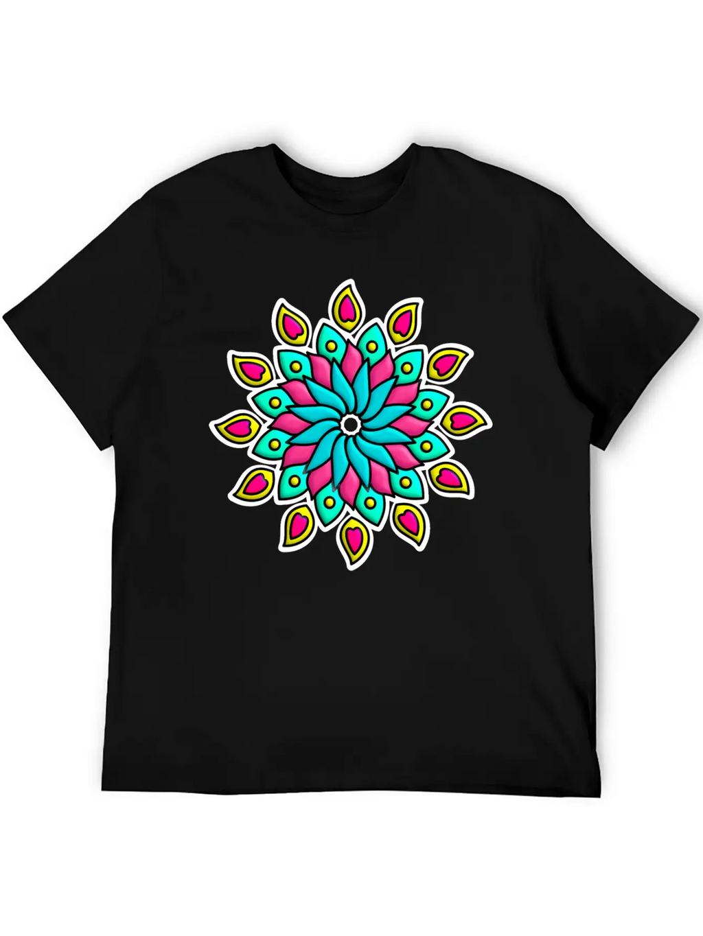 Mandala Flower Unisex Casual T-Shirt – Clean Design For Daily Comfort