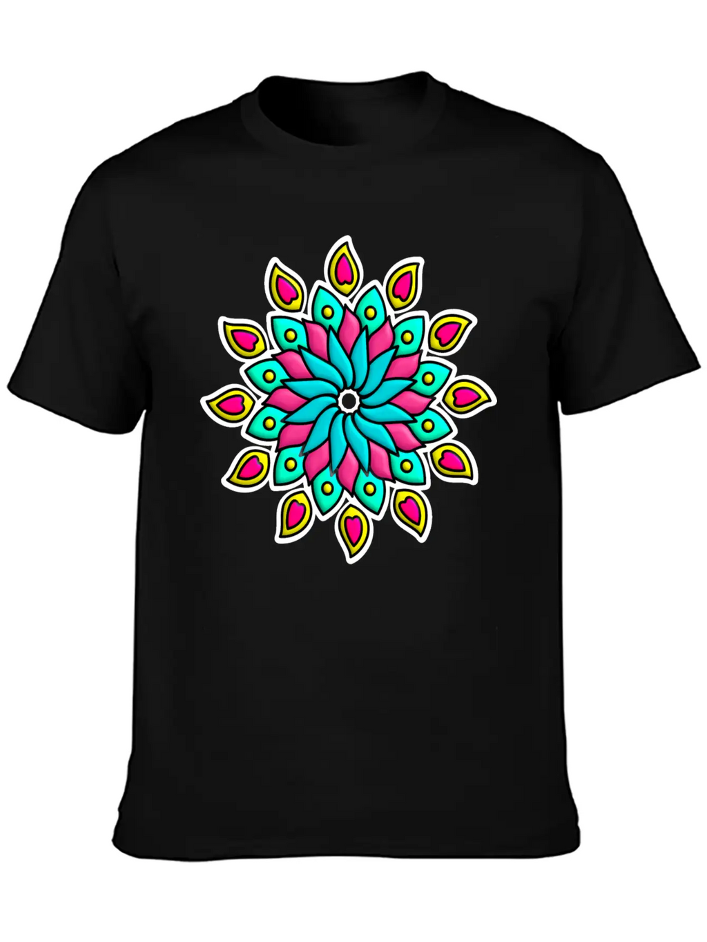 Mandala Flower Unisex Casual T-Shirt – Clean Design For Daily Comfort
