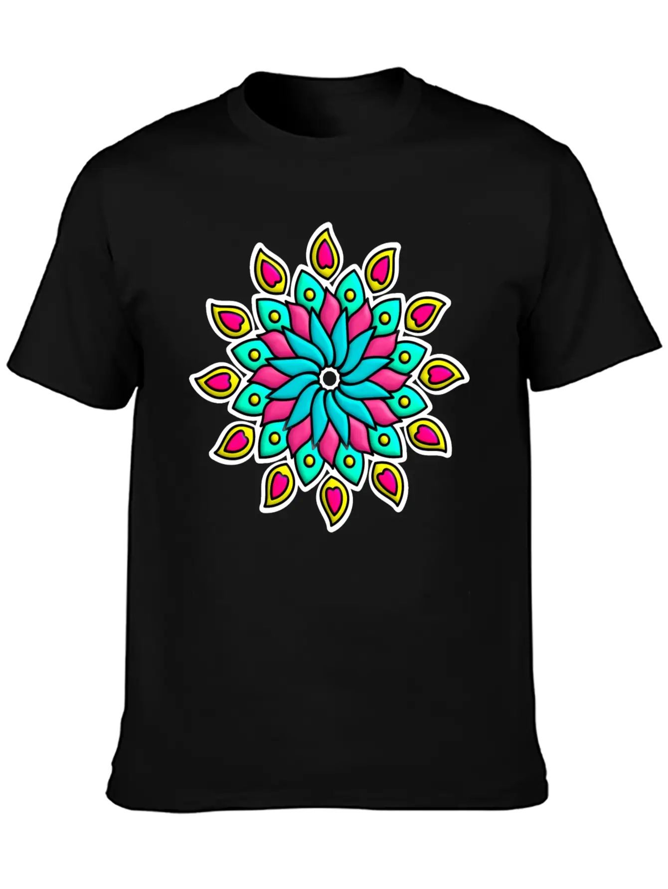 Mandala Flower Unisex Casual T-Shirt – Clean Design For Daily Comfort