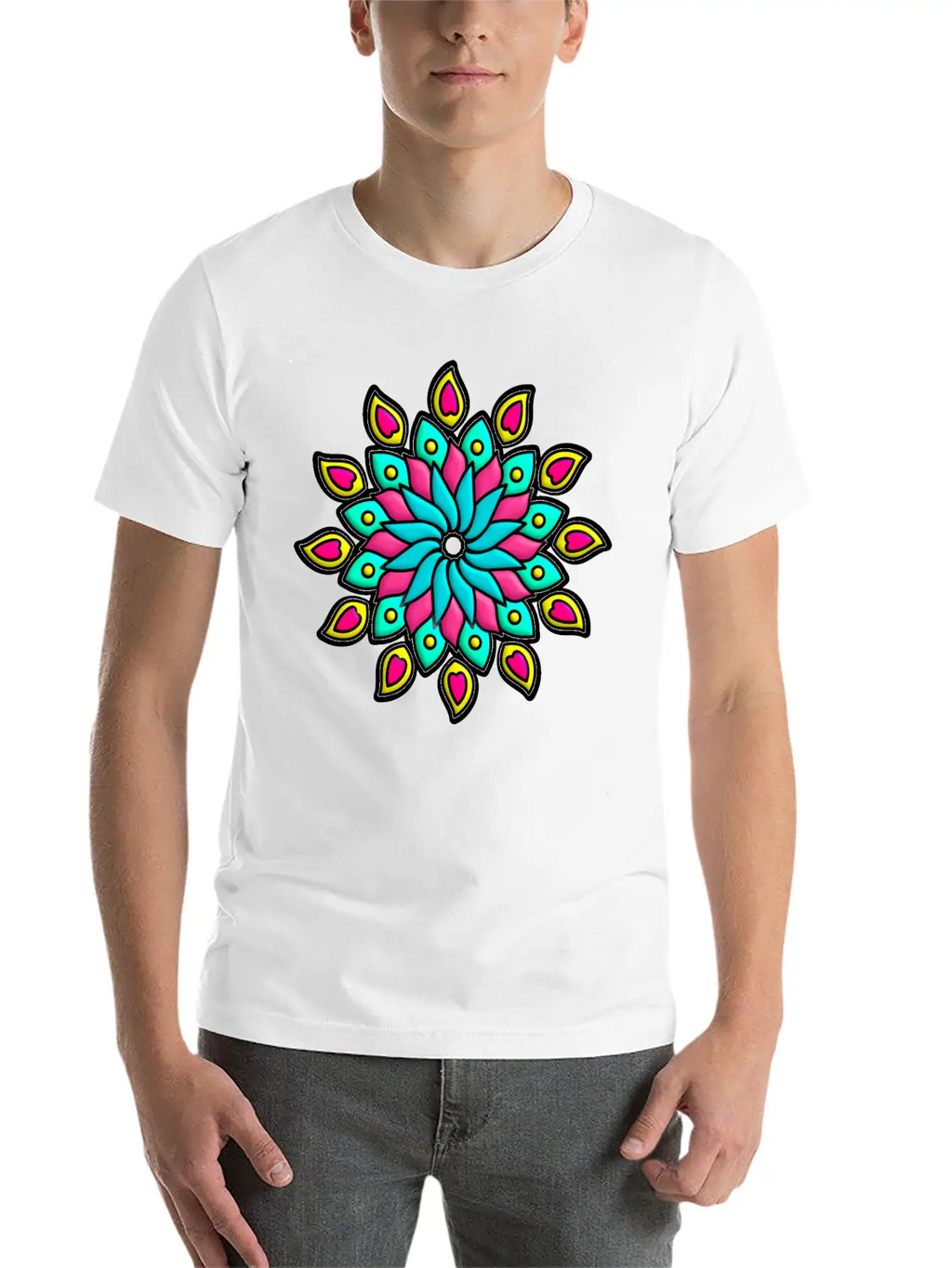 Mandala Flower Unisex Casual T-Shirt – Clean Design For Daily Comfort