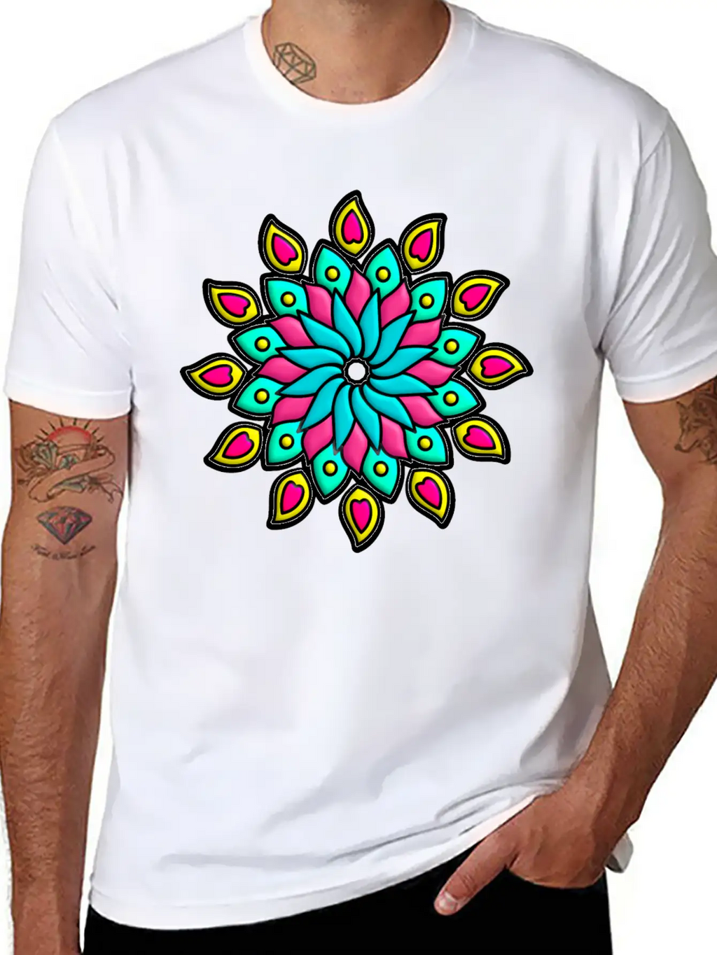 Mandala Flower Unisex Casual T-Shirt – Clean Design For Daily Comfort
