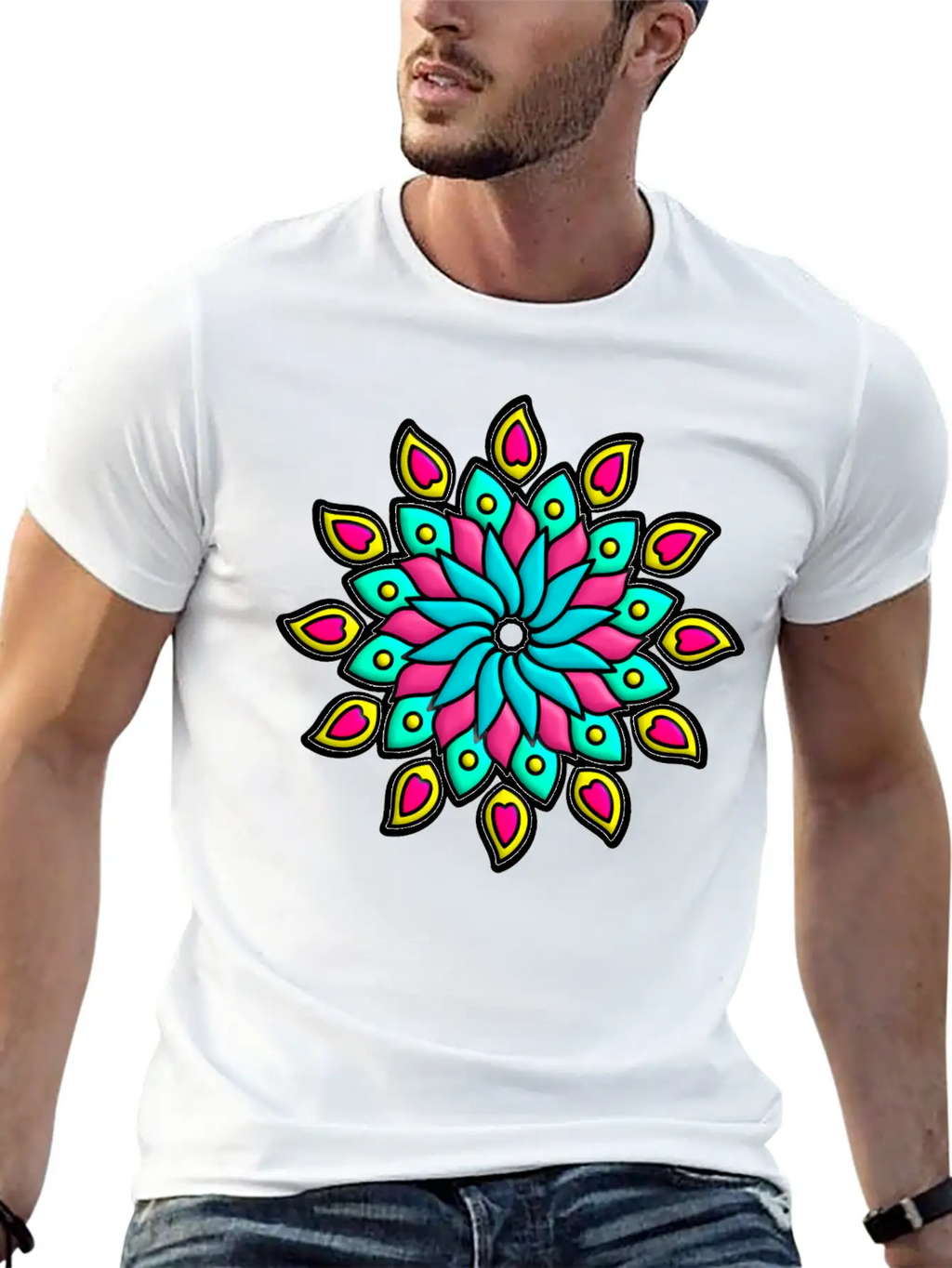 Mandala Flower Unisex Casual T-Shirt – Clean Design For Daily Comfort