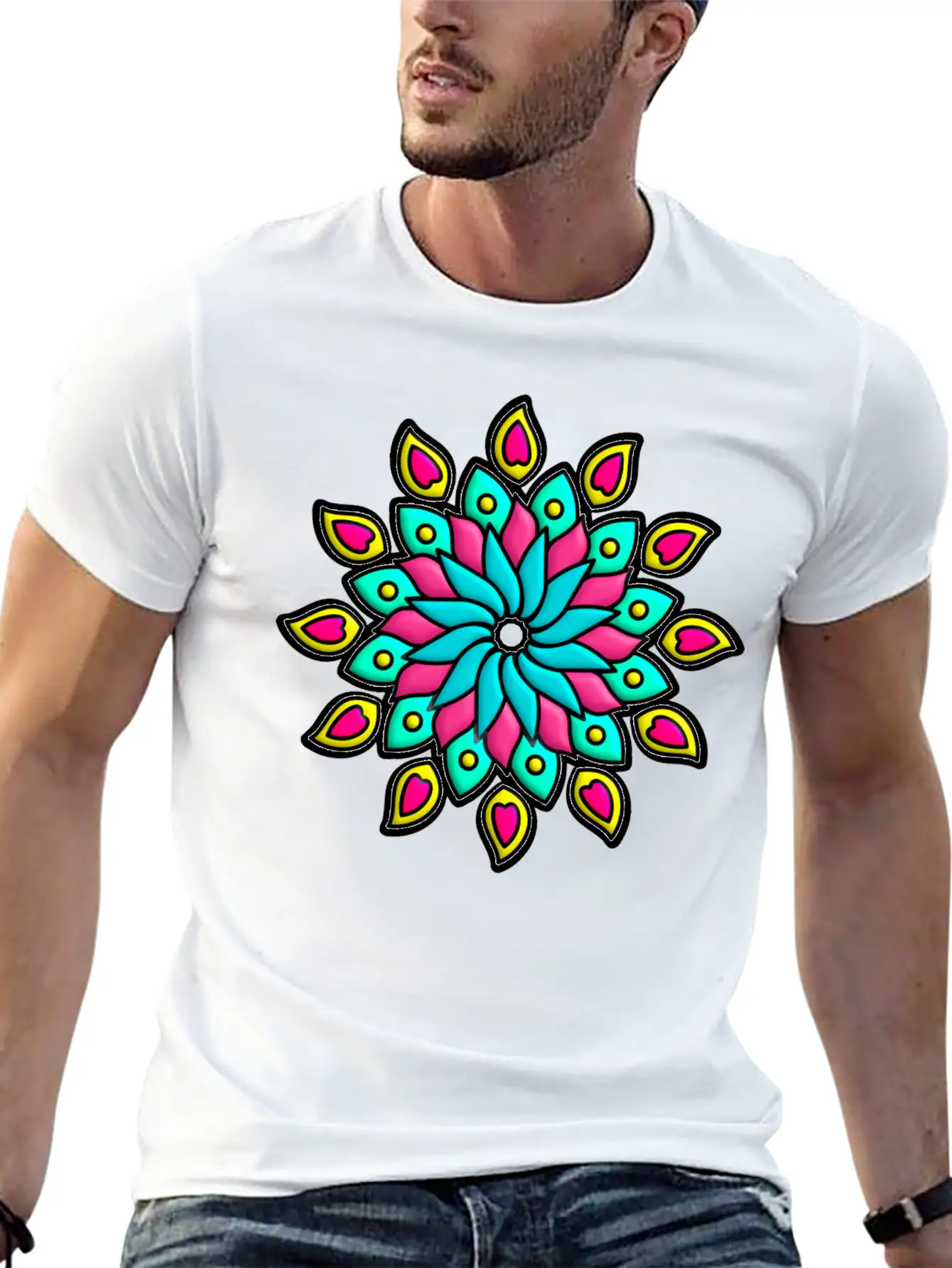 Mandala Flower Unisex Casual T-Shirt – Clean Design For Daily Comfort