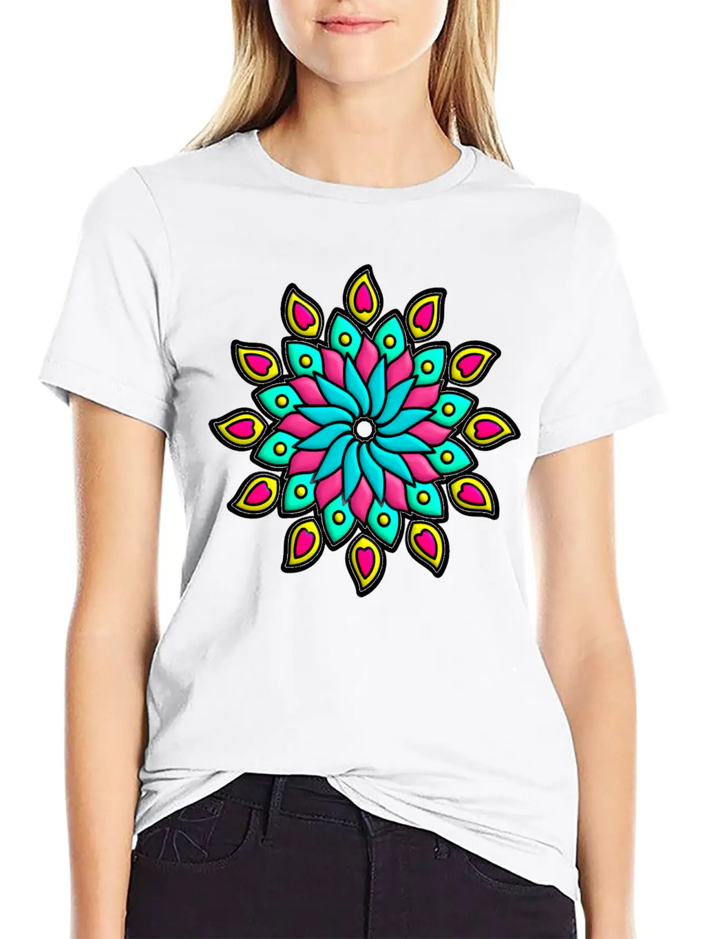 Mandala Flower Unisex Casual T-Shirt – Clean Design For Daily Comfort