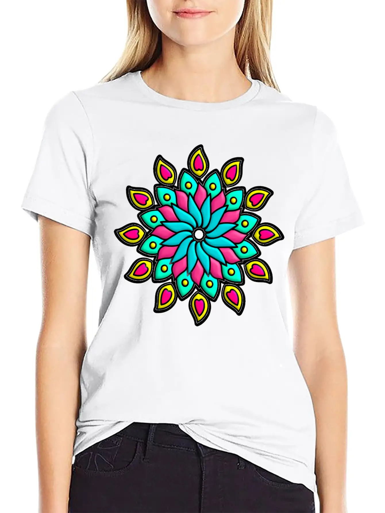 Mandala Flower Unisex Casual T-Shirt – Clean Design For Daily Comfort