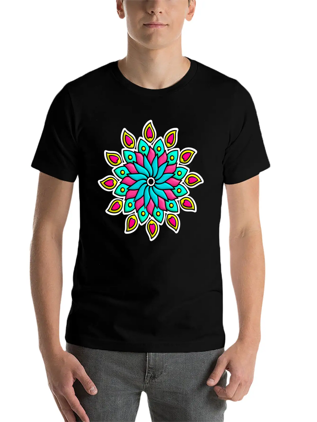 Mandala Flower Unisex Casual T-Shirt – Clean Design For Daily Comfort
