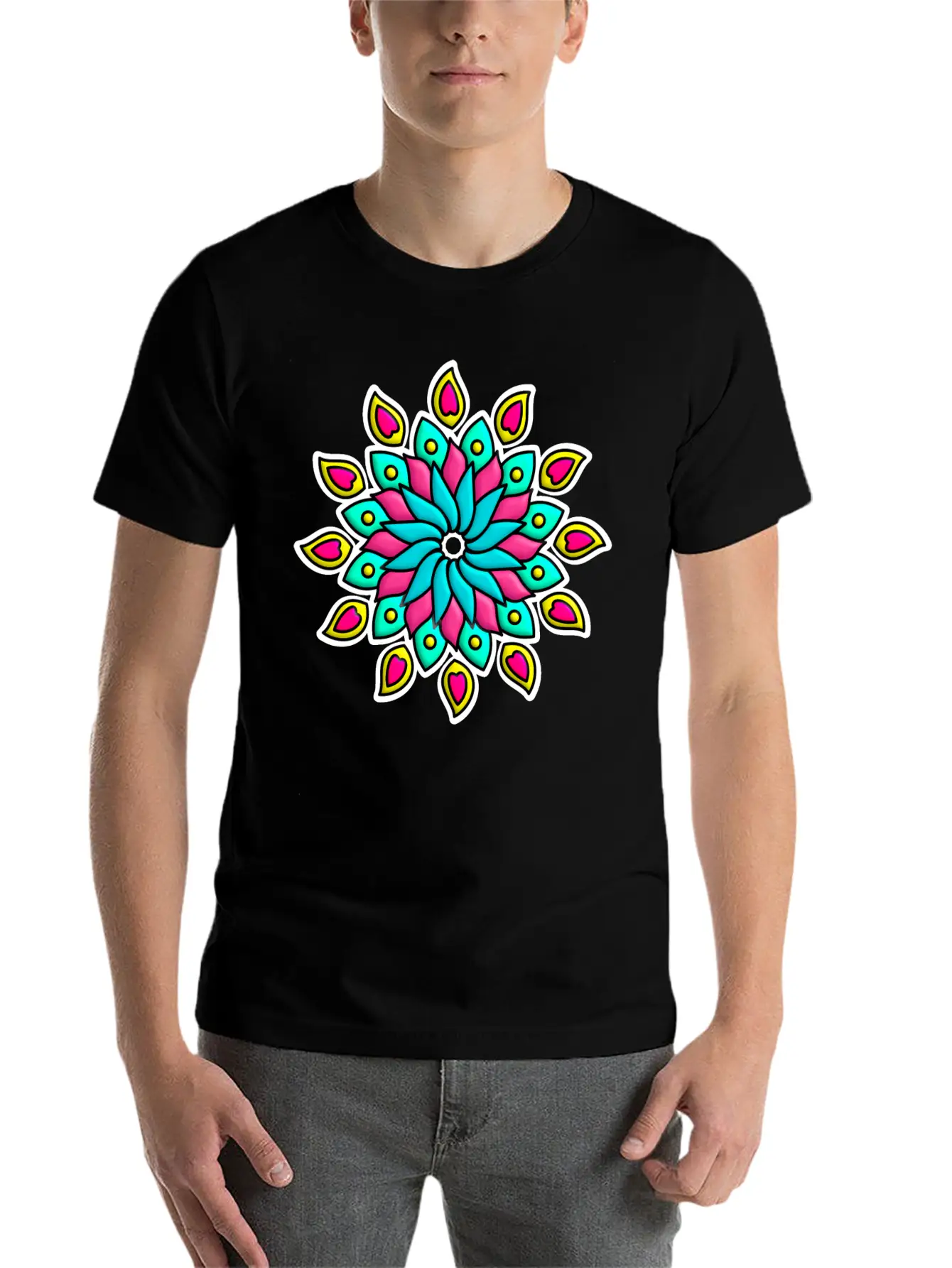 Mandala Flower Unisex Casual T-Shirt – Clean Design For Daily Comfort
