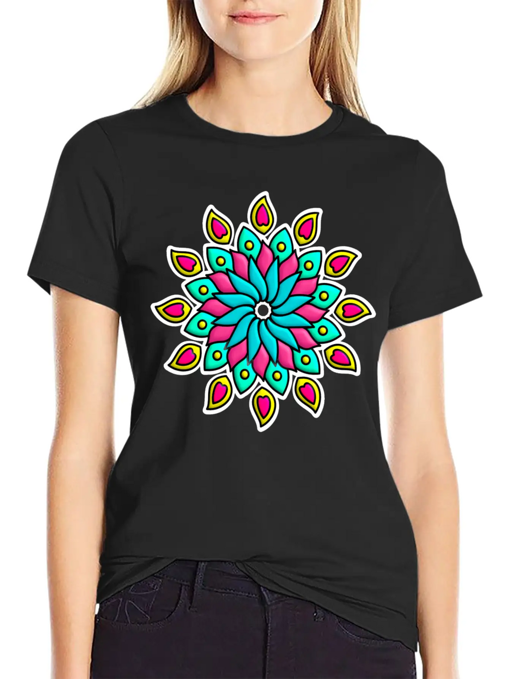 Mandala Flower Unisex Casual T-Shirt – Clean Design For Daily Comfort